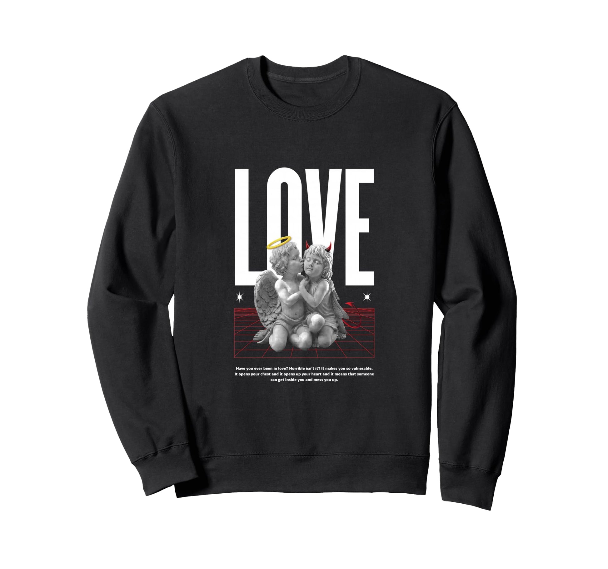 Love Angels Sculpture Aesthetic Sweatshirt - Minimalist Print Men Women - T-Shirt, Sweatshirt, Hoodie