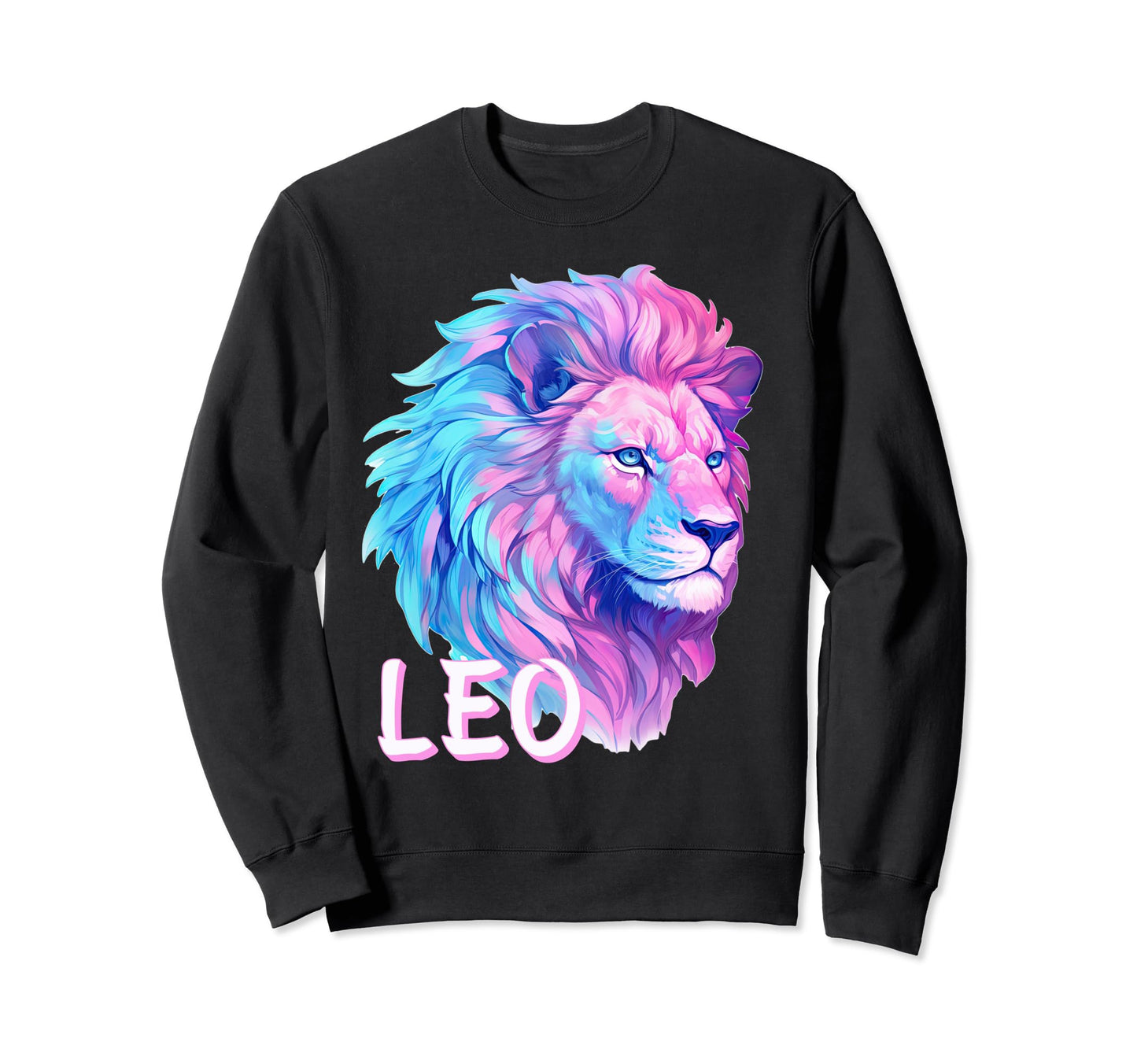 Leo Zodiac Sign Vaporwave Lion August Sweatshirt - Trendy Graphic Unisex - T-Shirt, Sweatshirt, Hoodie
