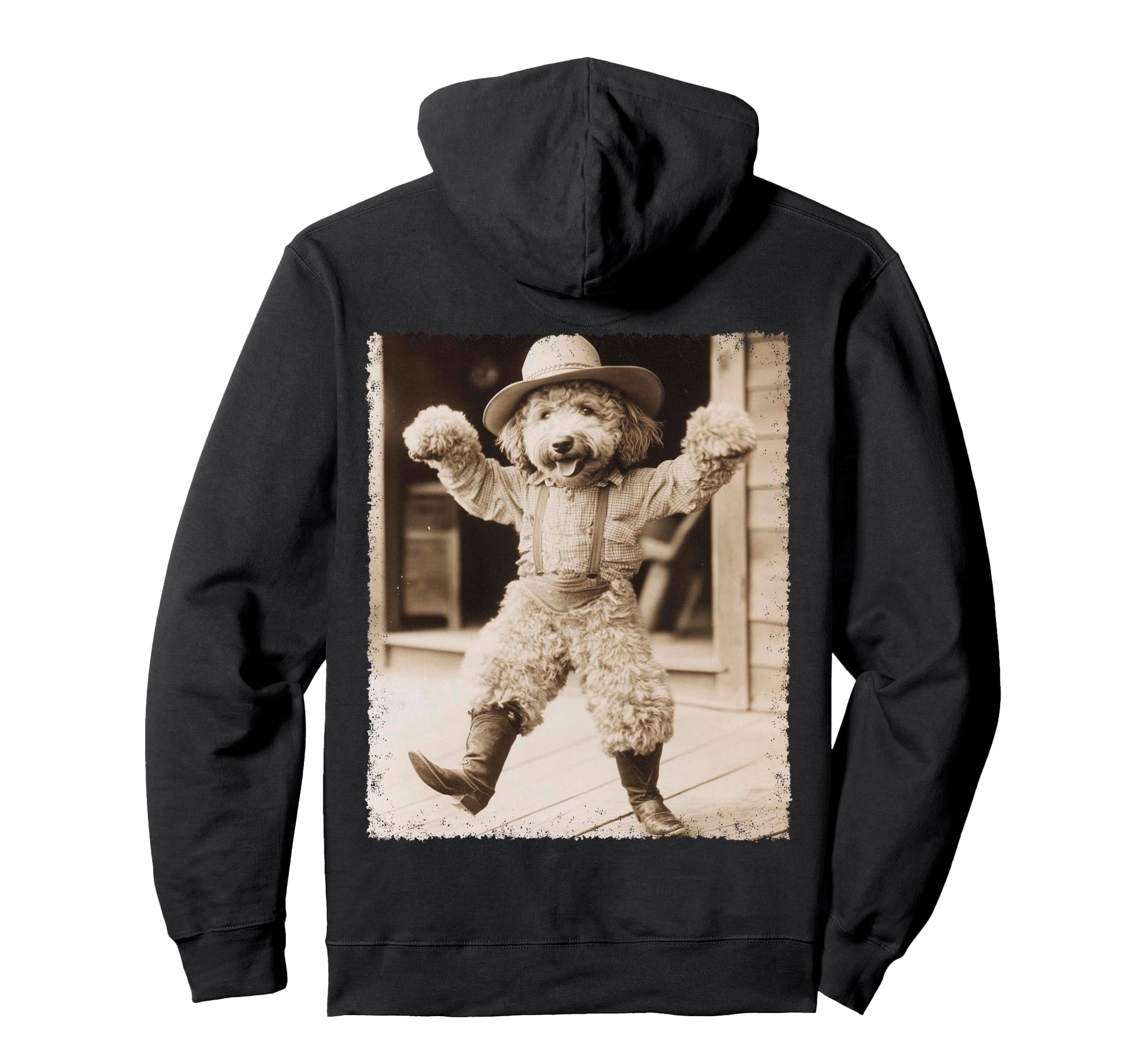 Cowboy Dog Goldendoodle Hoodie - Unique Graphic for Adults - T-Shirt, Sweatshirt, Hoodie