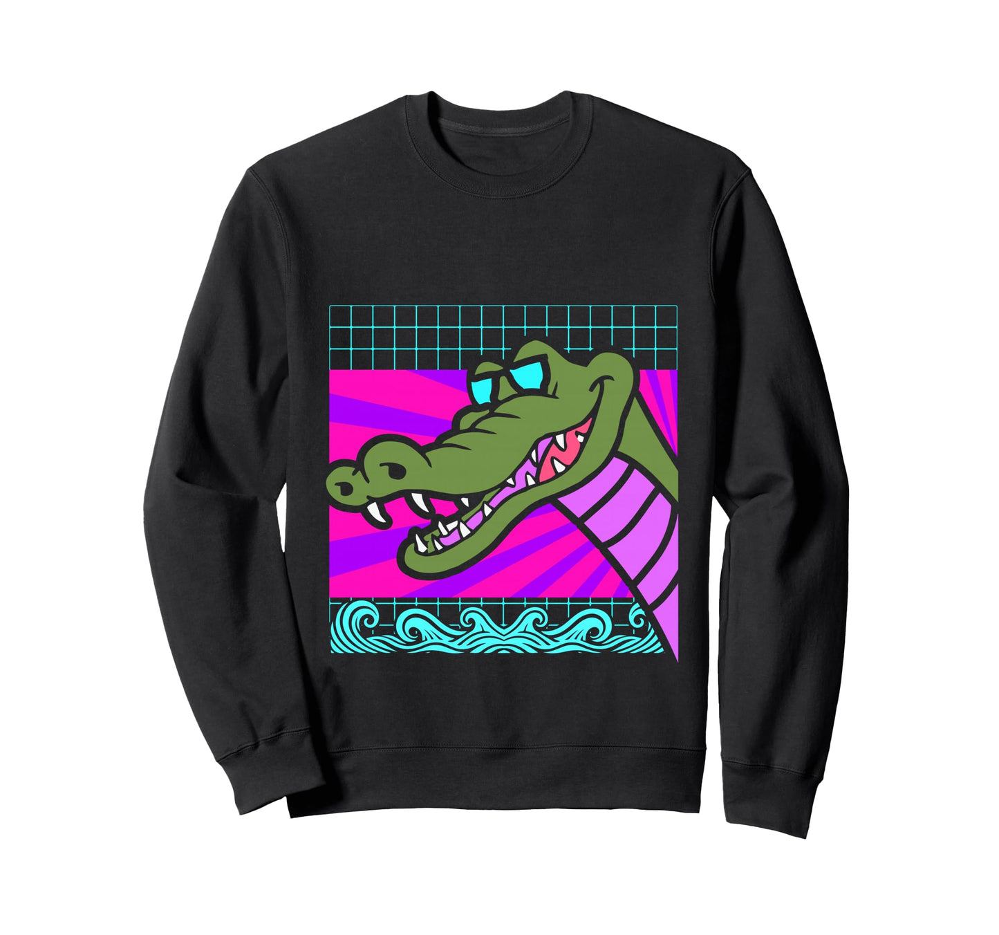 Aesthetic Vaporwave Outfits Crocodile Sweatshirt - Streetwear Style Unisex - T-Shirt, Sweatshirt, Hoodie