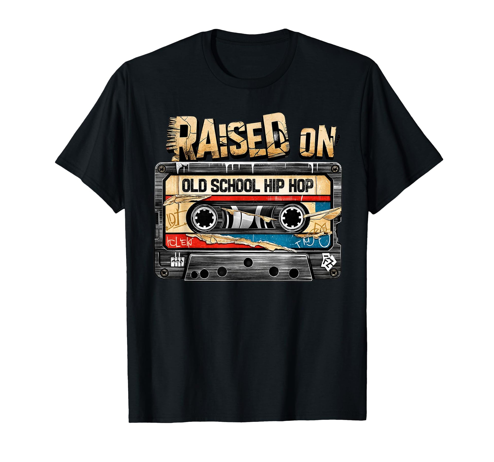 Raised Old School Hip Hop Cassette T-Shirt - Unique Graphic Unisex - T-Shirt, Sweatshirt, Hoodie