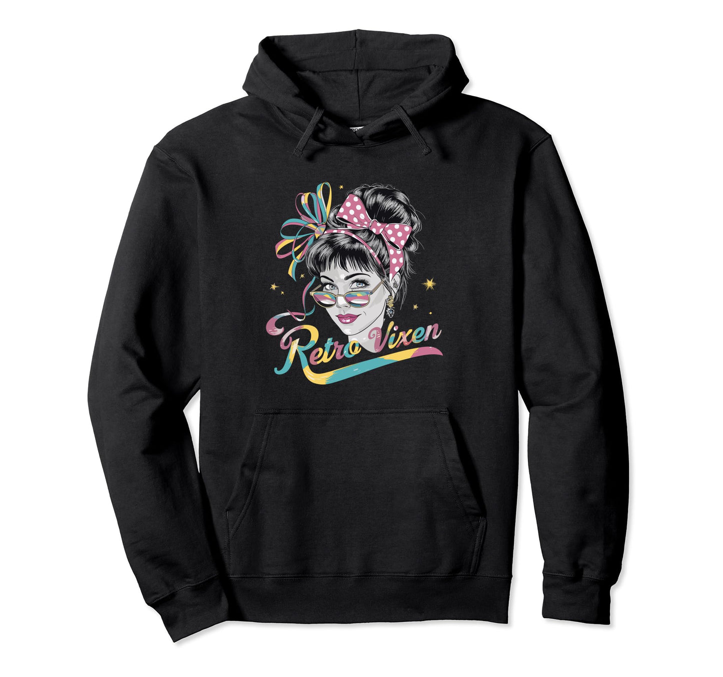 Stylish Vixen 1980 Rainbow Sunglasses Hoodie - Trendy Graphic for Adults - T-Shirt, Sweatshirt, Hoodie
