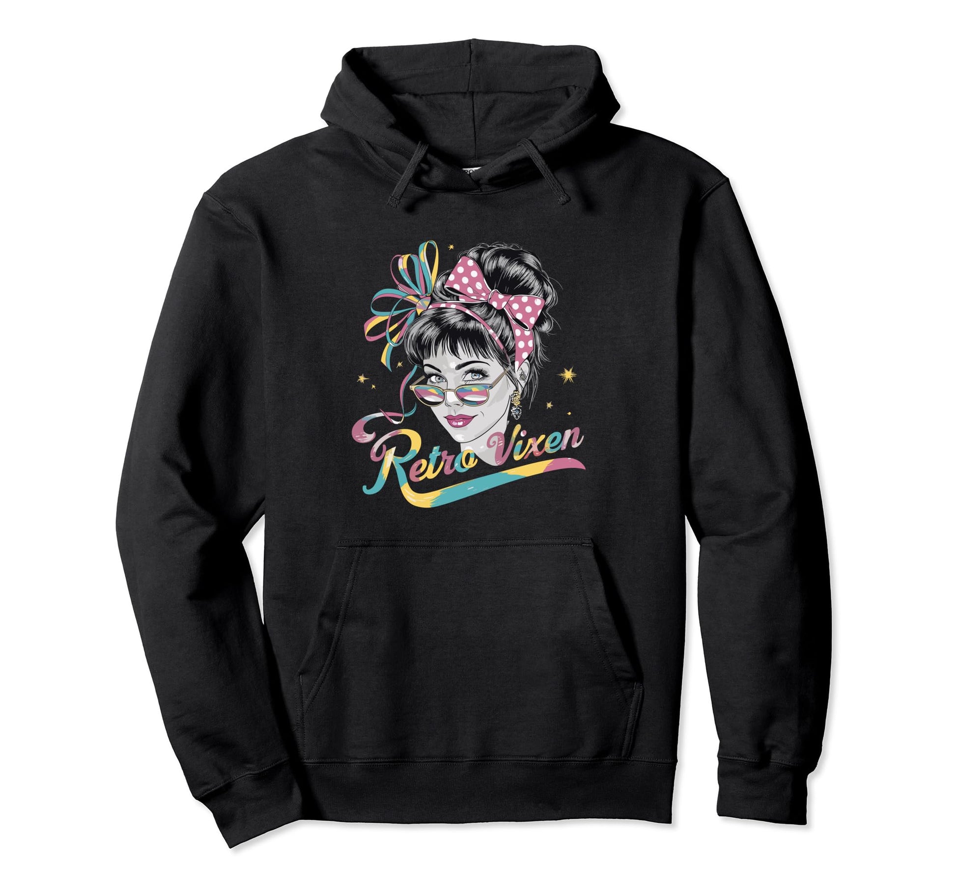 Stylish Vixen 1980 Rainbow Sunglasses Hoodie - Trendy Graphic for Adults - T-Shirt, Sweatshirt, Hoodie