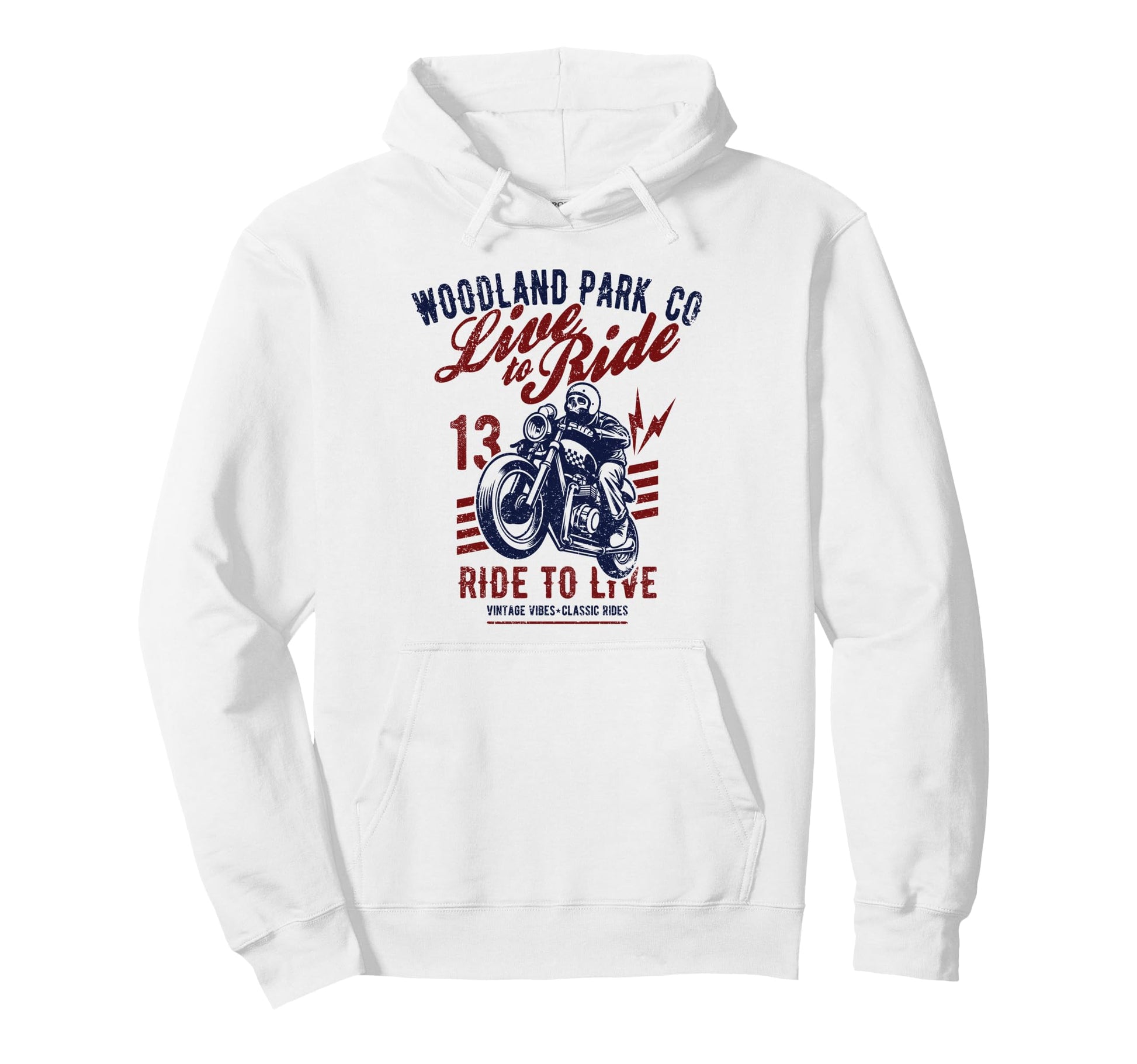 Woodland Park Colorado Motorcycle Hoodie - Aesthetic Graphic for Adults - T-Shirt, Sweatshirt, Hoodie