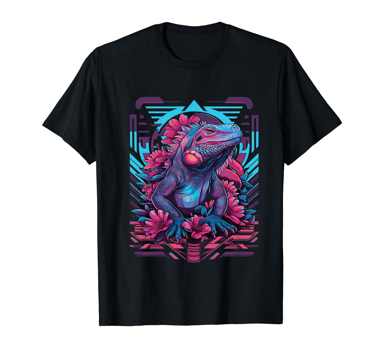 Iguana Vaporwave Aesthetic Synthwave T-Shirt - Minimalist Print Unisex - T-Shirt, Sweatshirt, Hoodie