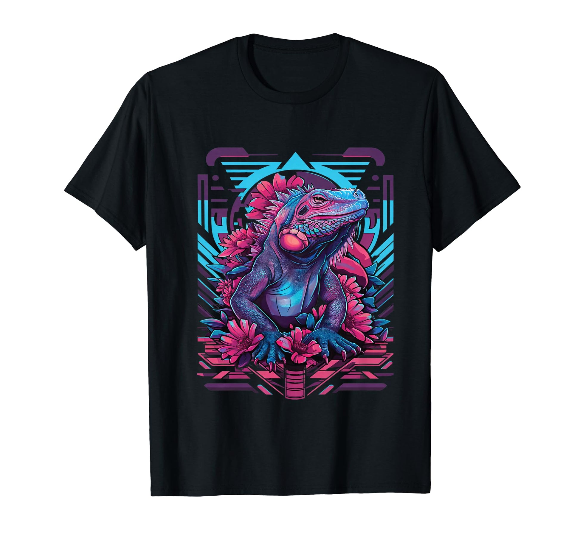 Iguana Vaporwave Aesthetic Synthwave T-Shirt - Minimalist Print Unisex - T-Shirt, Sweatshirt, Hoodie