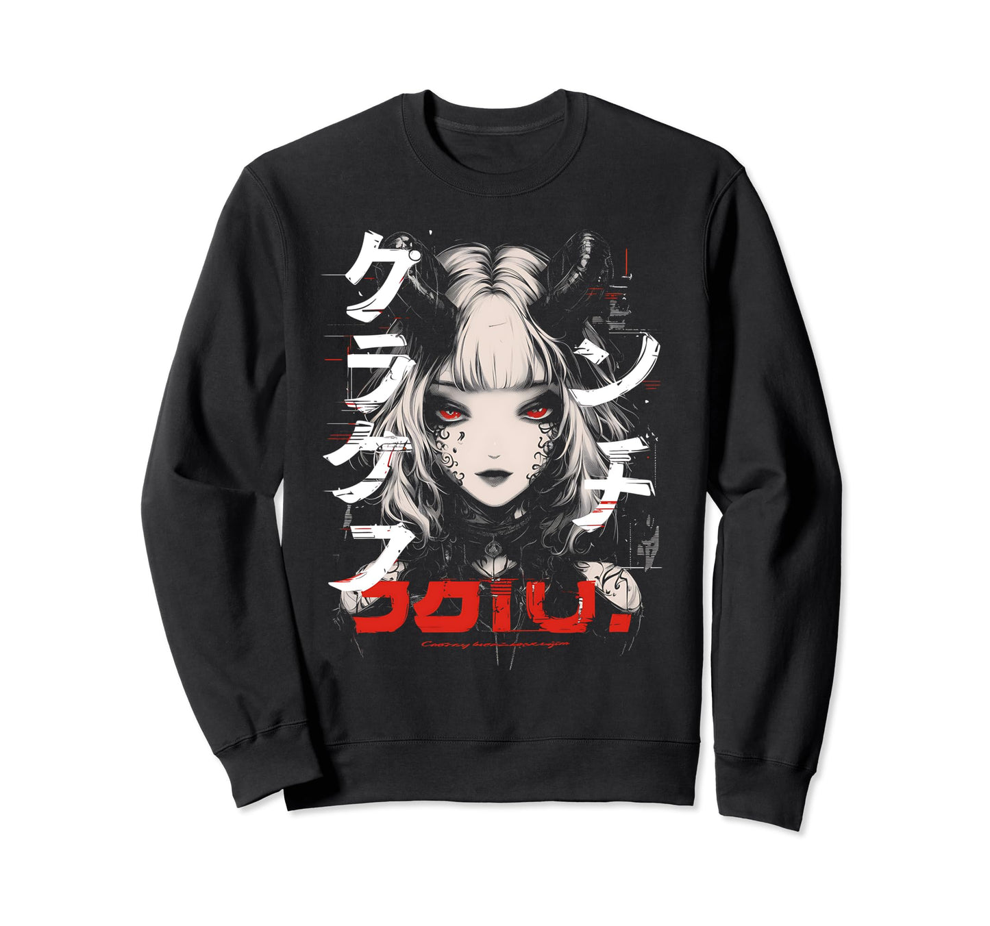 Anime Goth Grunge Demon Waifu Sweatshirt - Casual Everyday Wear Unisex - T-Shirt, Sweatshirt, Hoodie