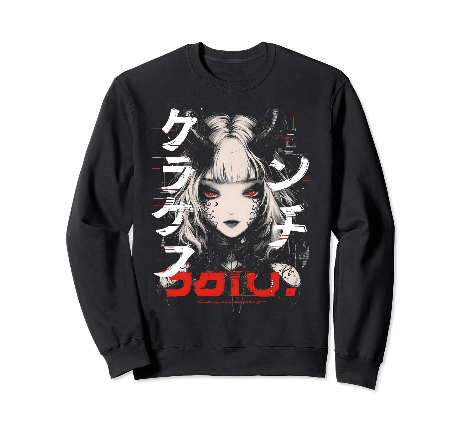 Anime Goth Grunge Demon Waifu Sweatshirt - Casual Everyday Wear Unisex - T-Shirt, Sweatshirt, Hoodie