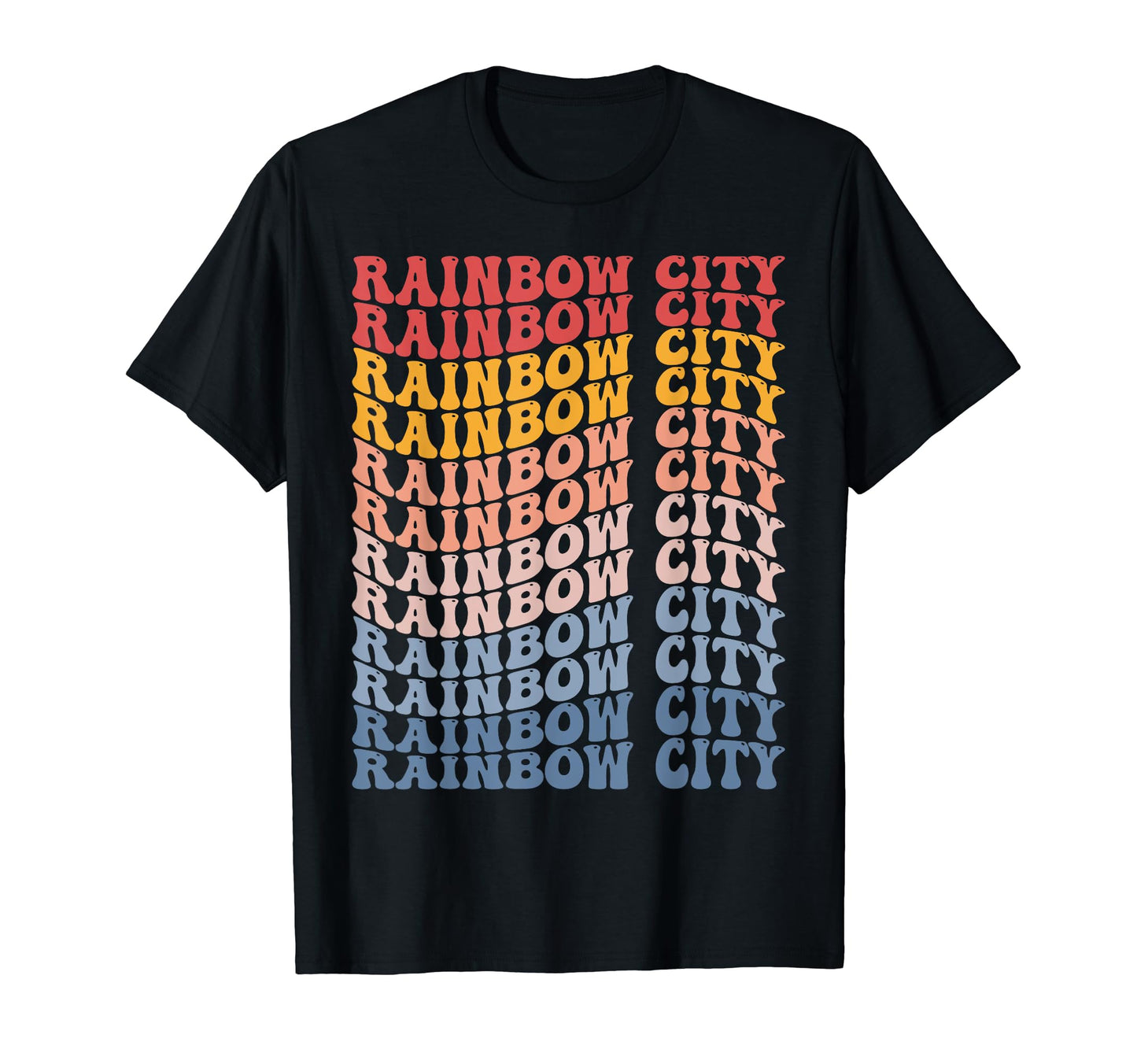 Rainbow City City Groovy T-Shirt - Fun Novelty Design Unisex - T-Shirt, Sweatshirt, Hoodie