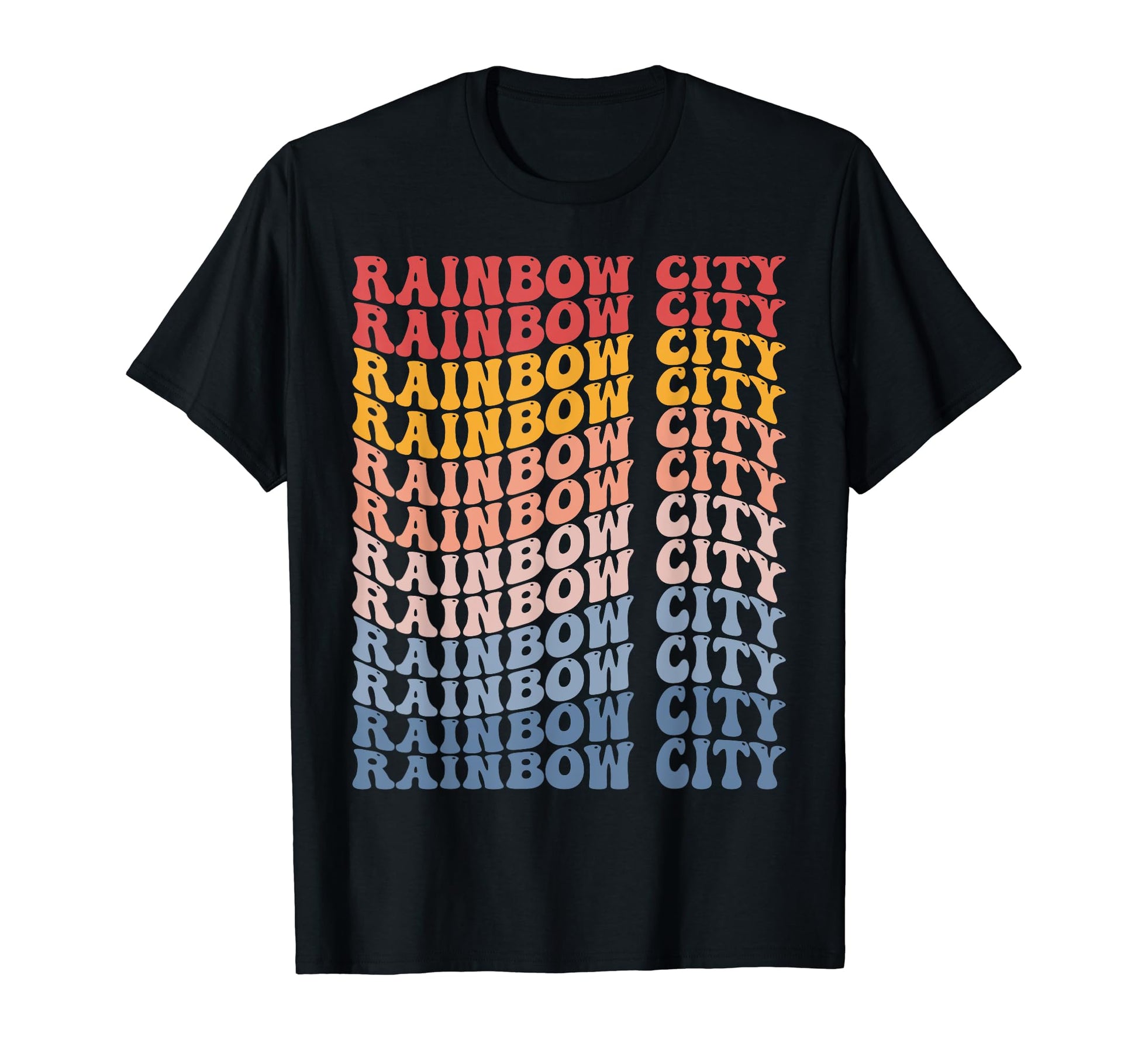 Rainbow City City Groovy T-Shirt - Fun Novelty Design Unisex - T-Shirt, Sweatshirt, Hoodie