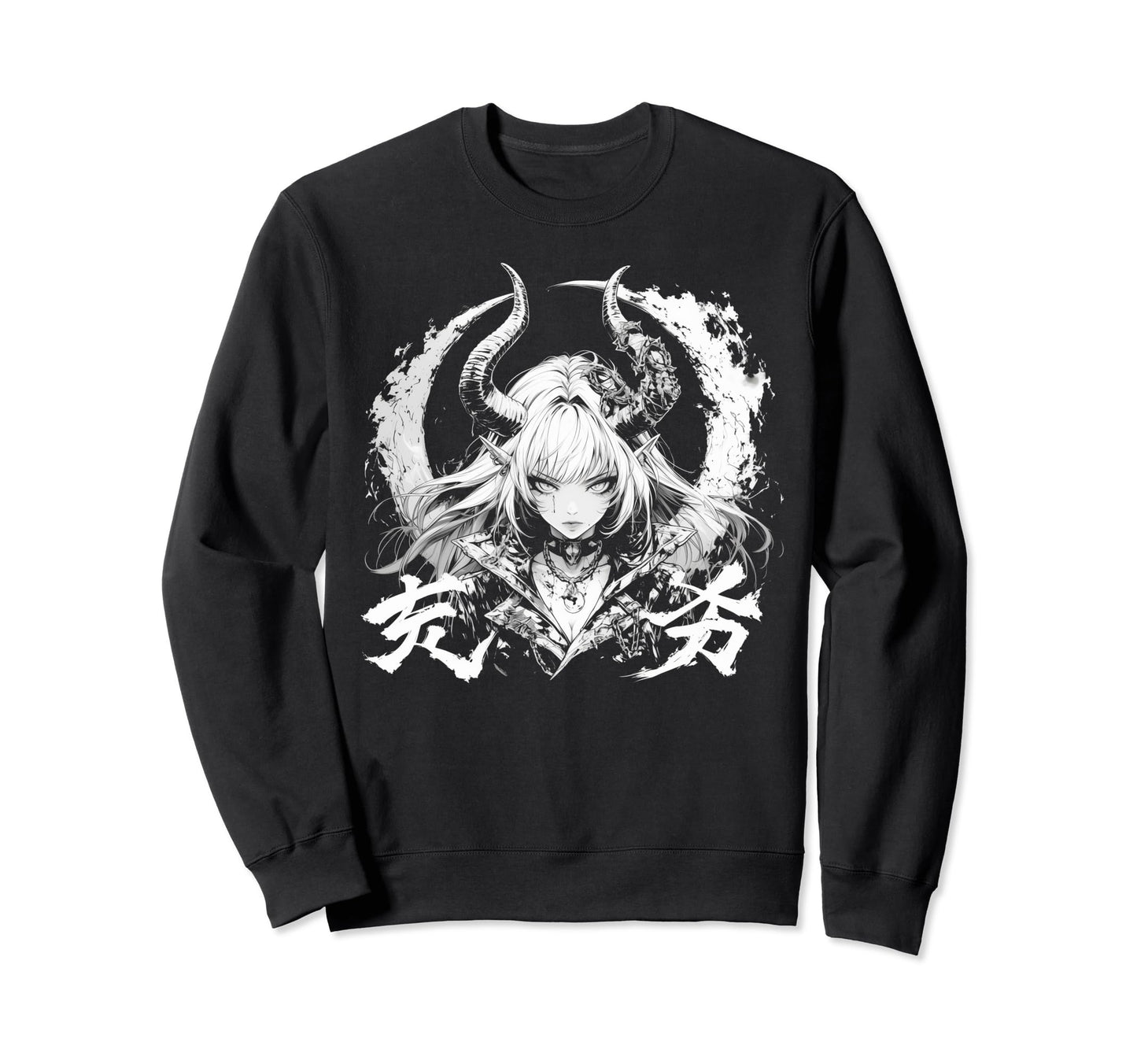 Goth Grunge Demon Anime Waifu Horror Sweatshirt - Graphic Print Men Women - T-Shirt, Sweatshirt, Hoodie