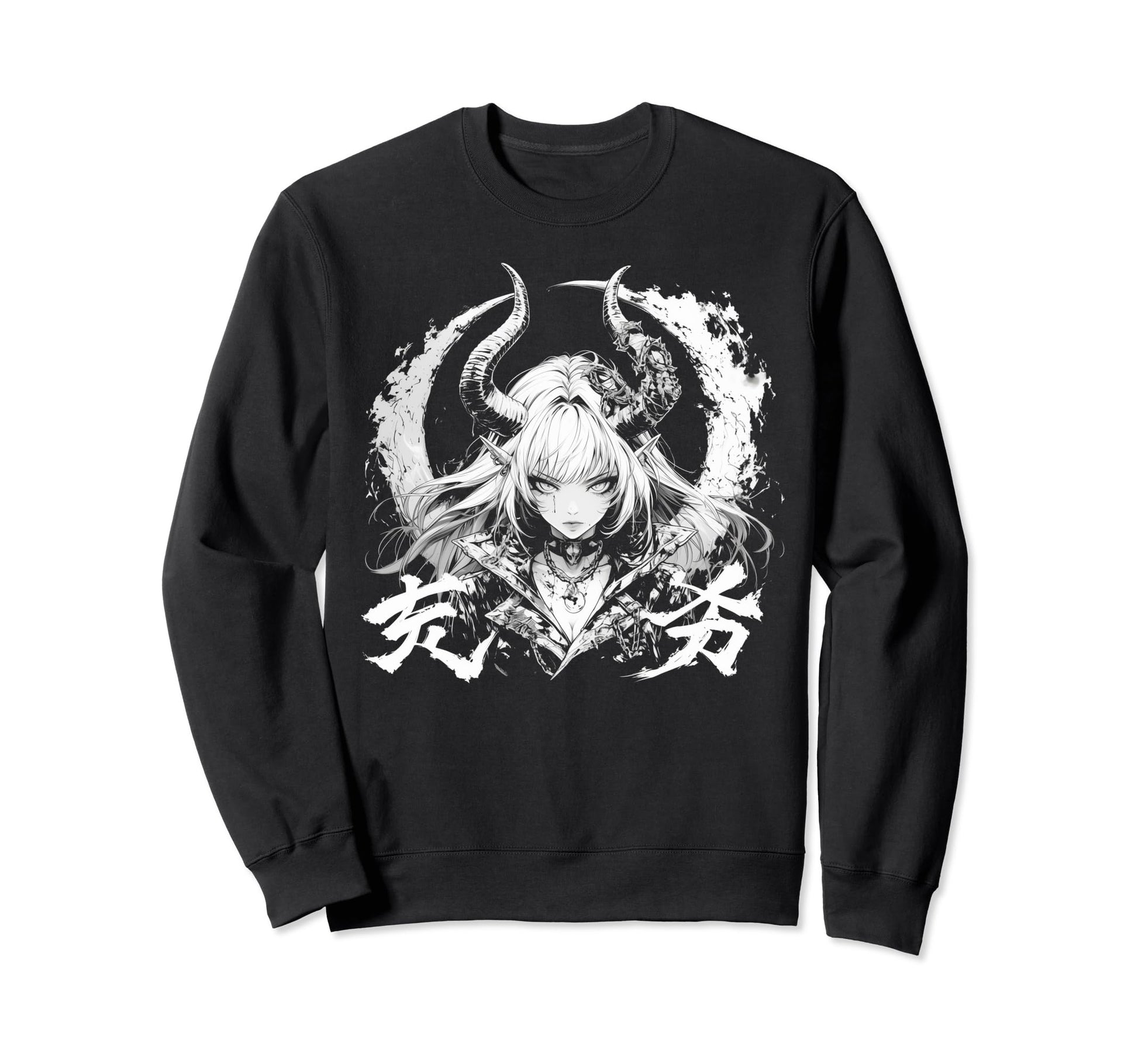 Goth Grunge Demon Anime Waifu Horror Sweatshirt - Graphic Print Men Women - T-Shirt, Sweatshirt, Hoodie