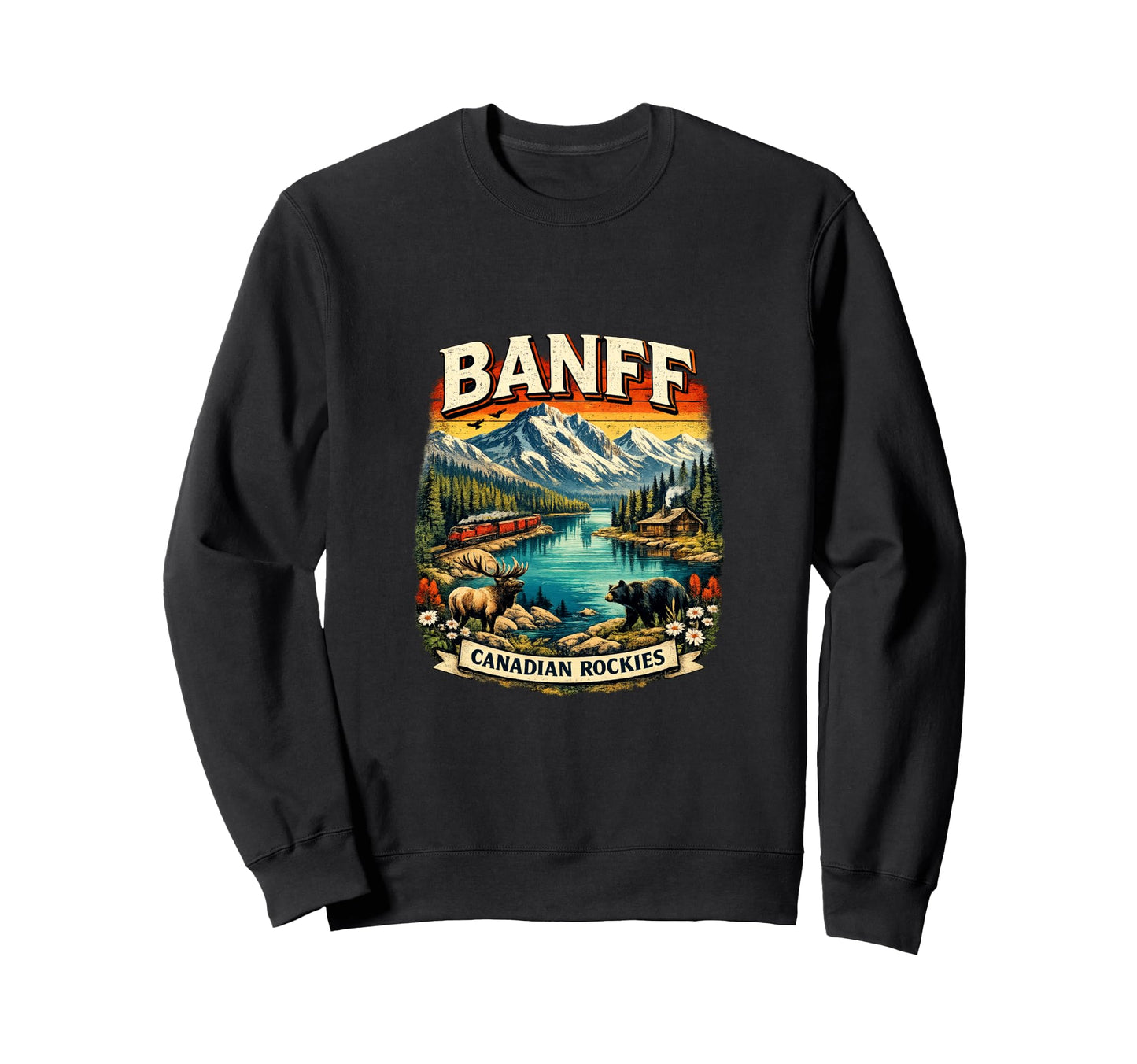 Banff Canada Mountain Scenic Sweatshirt - Casual Everyday Wear Unisex - T-Shirt, Sweatshirt, Hoodie
