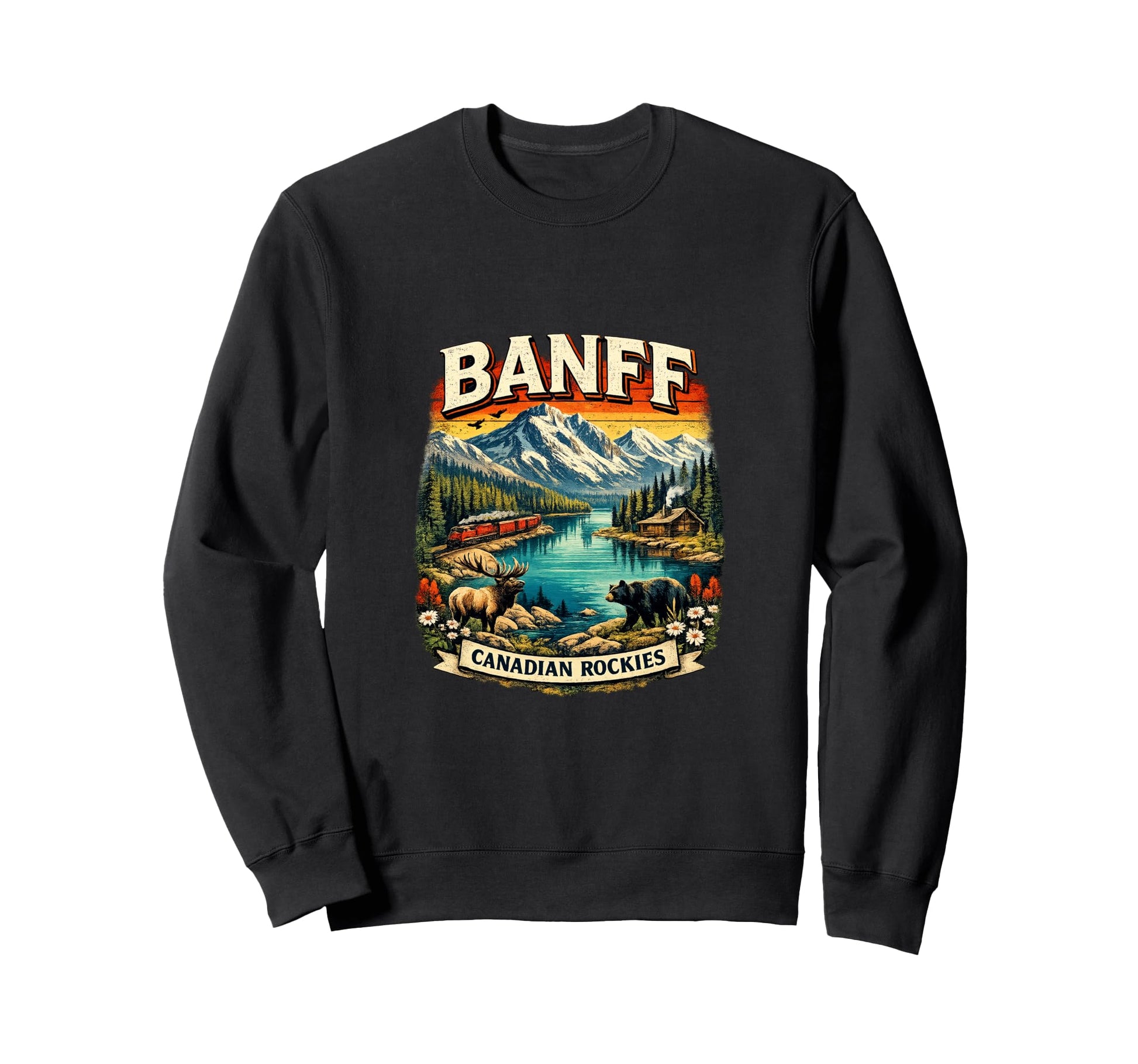 Banff Canada Mountain Scenic Sweatshirt - Casual Everyday Wear Unisex - T-Shirt, Sweatshirt, Hoodie