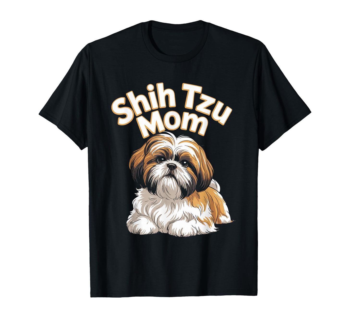 Shih Tzu Mom Flower Typography T-Shirt - Novelty Apparel for Adults - T-Shirt, Sweatshirt, Hoodie