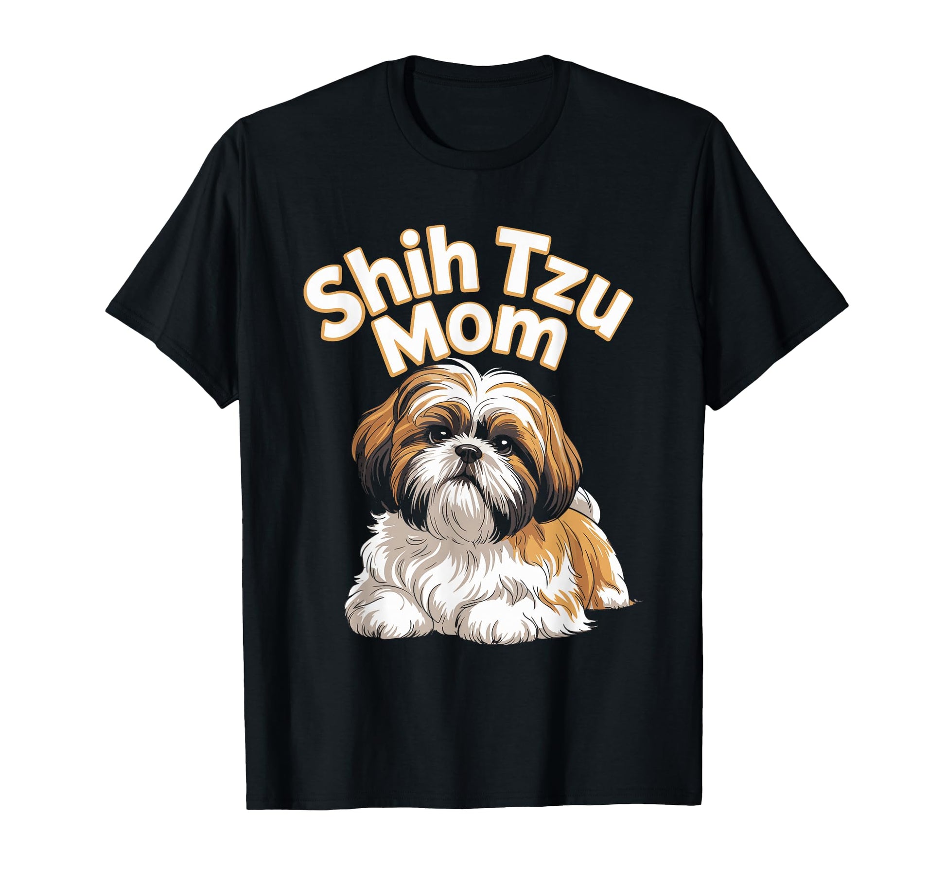 Shih Tzu Mom Flower Typography T-Shirt - Novelty Apparel for Adults - T-Shirt, Sweatshirt, Hoodie