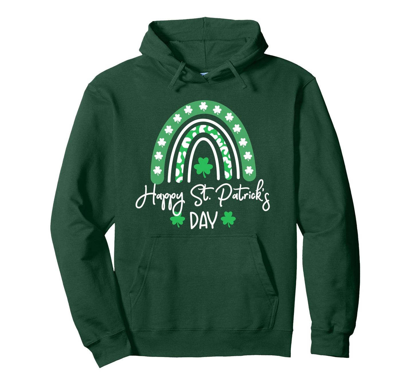 Happy St Patricks Day Trendy Green Hoodie - Graphic Print for Adults - T-Shirt, Sweatshirt, Hoodie