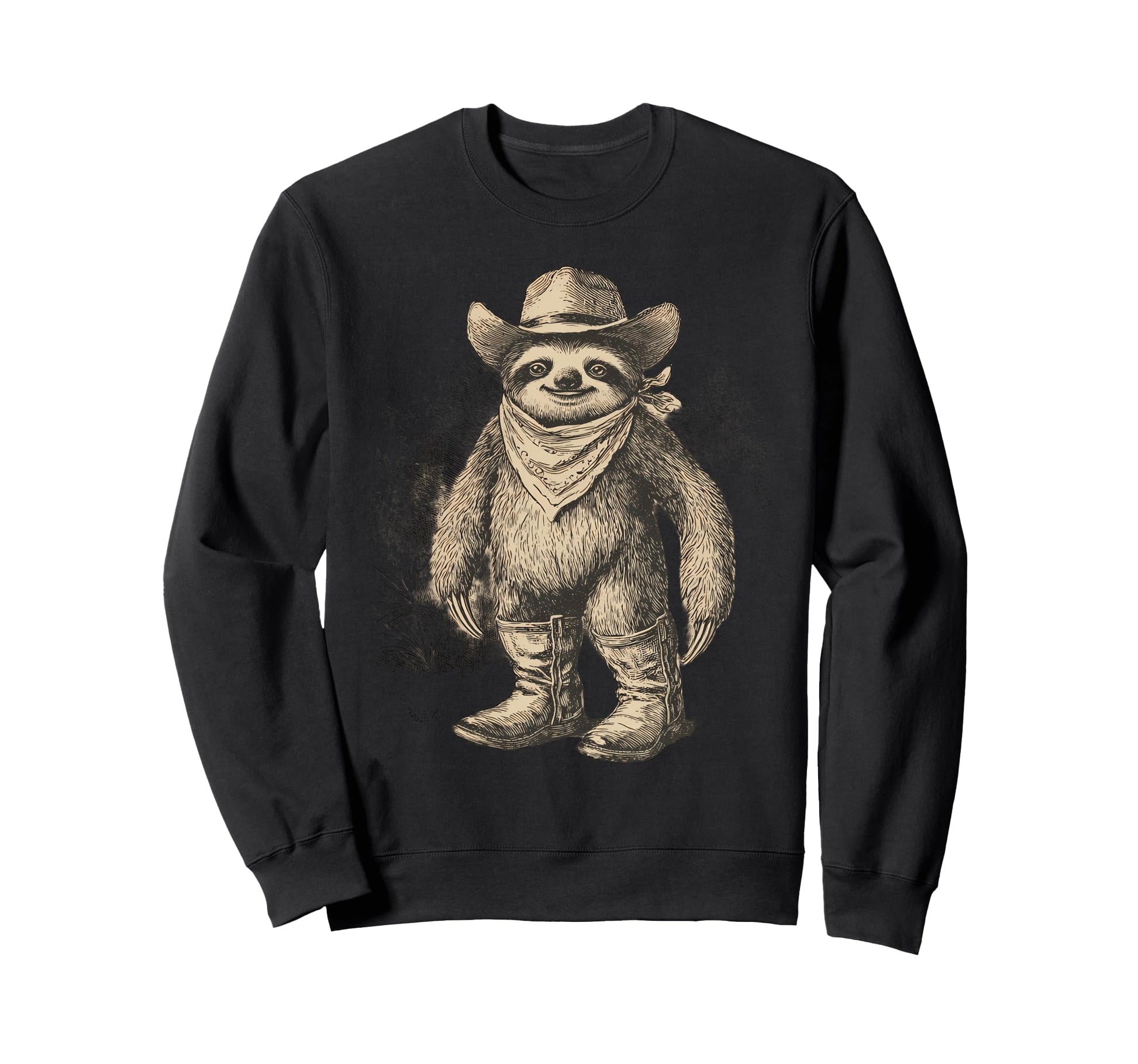 Sloth Cowboy Rodeo Cowgirl Sweatshirt - Minimalist Print for Adults - T-Shirt, Sweatshirt, Hoodie