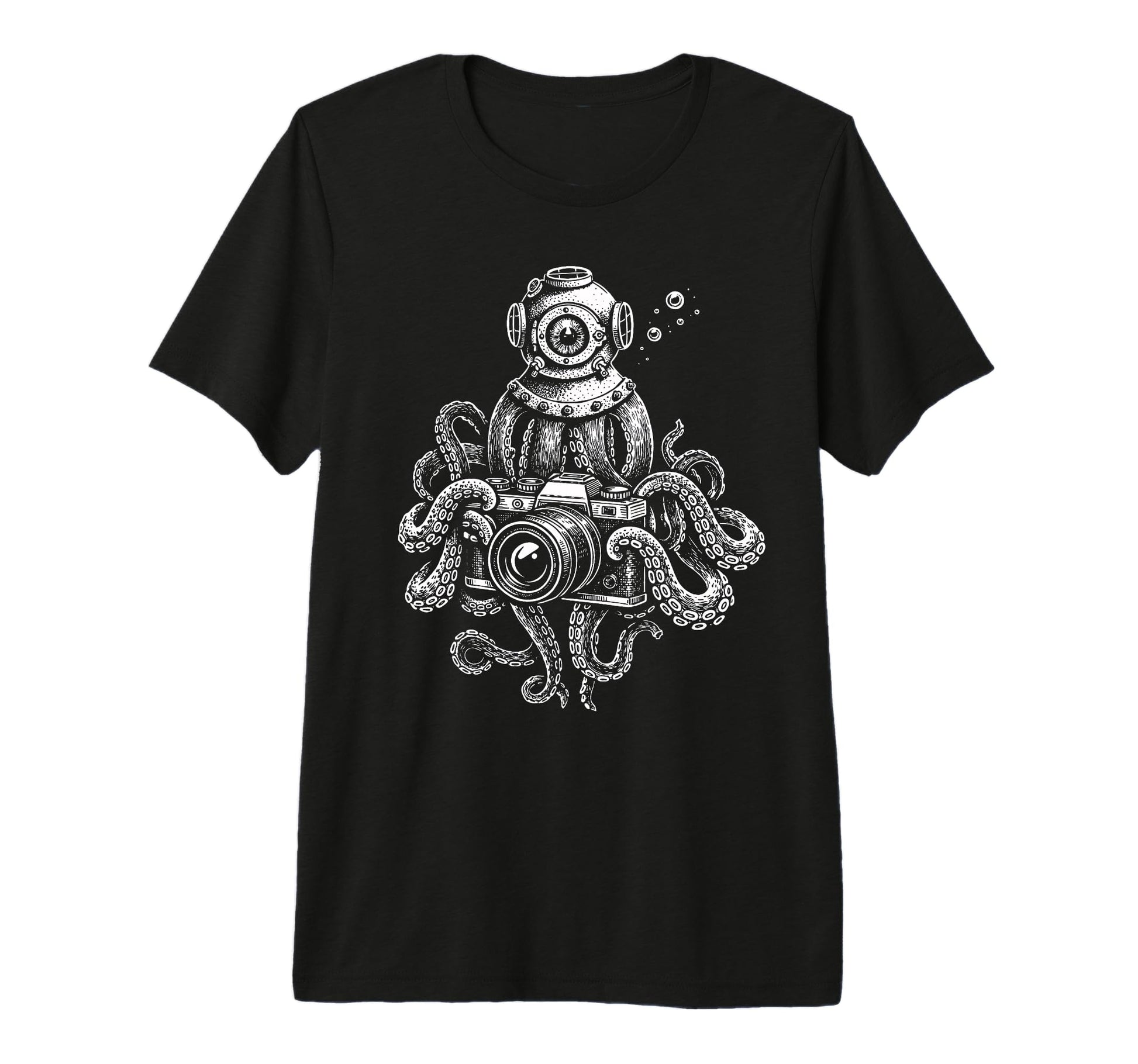 Octopus Camera Photographer Art T-Shirt - Casual Everyday Wear Men Women - T-Shirt, Sweatshirt, Hoodie