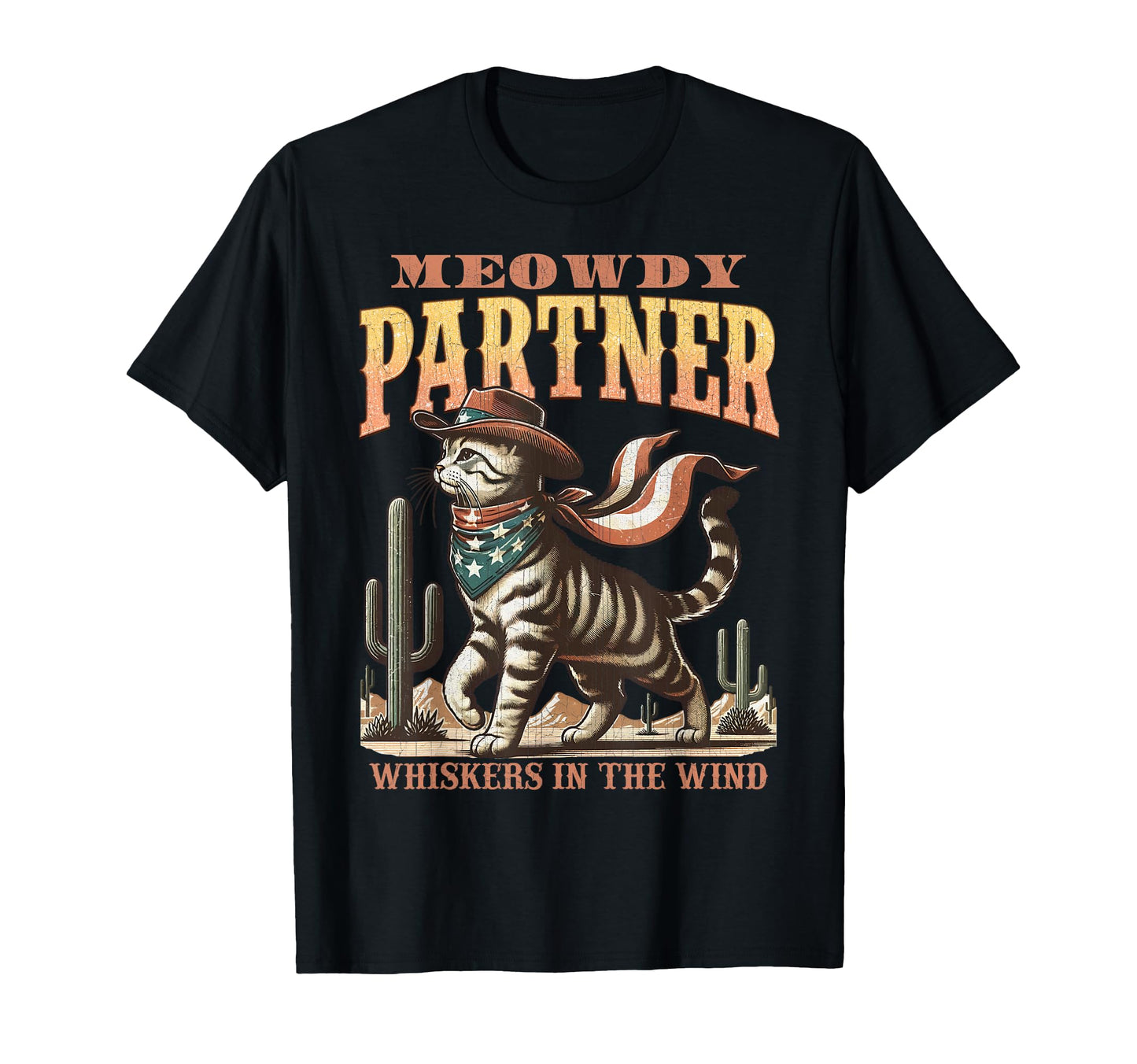 Meowdy Partner Cat Cowboy Funny Country T-Shirt - Graphic Print Unisex - T-Shirt, Sweatshirt, Hoodie
