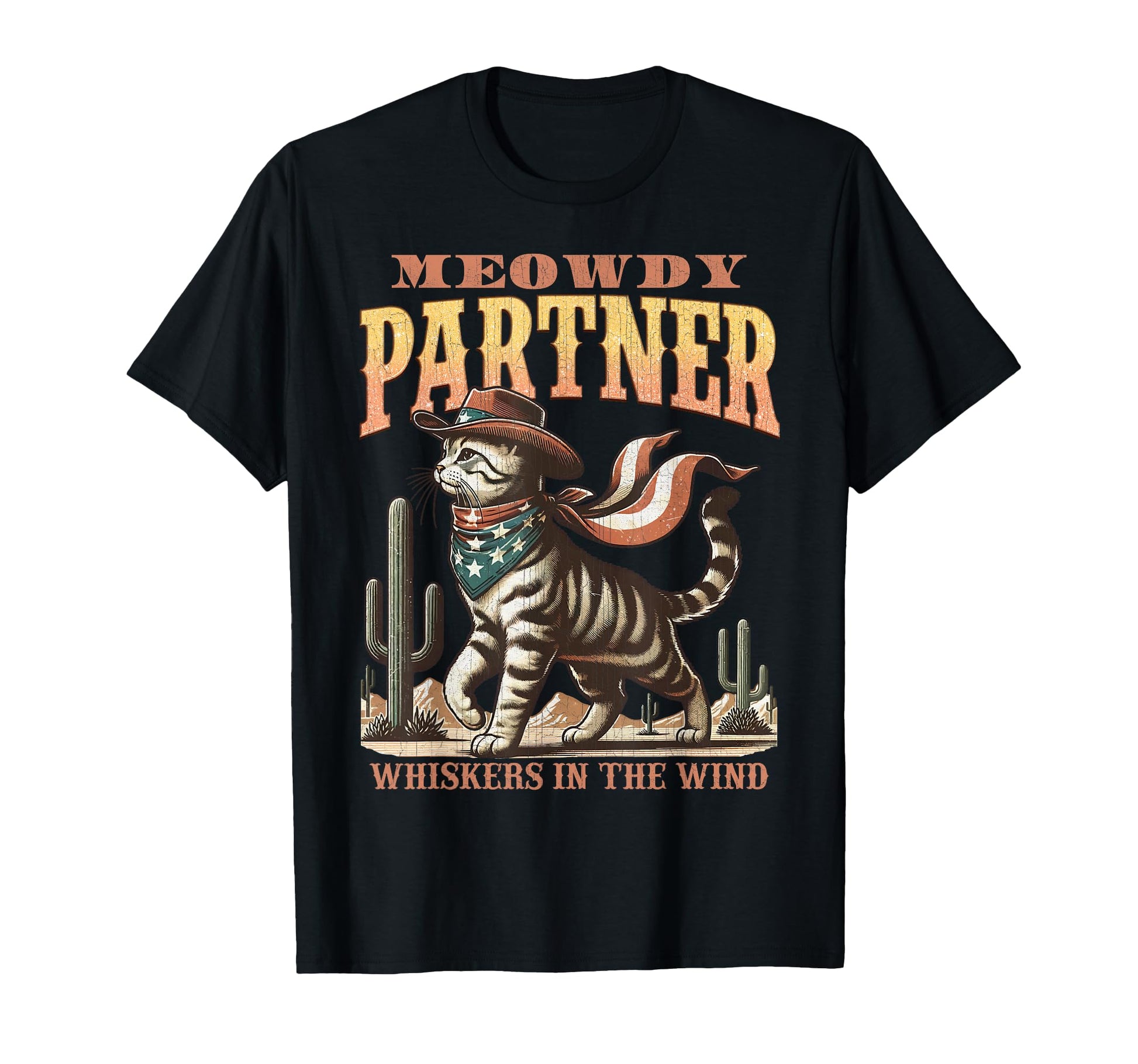 Meowdy Partner Cat Cowboy Funny Country T-Shirt - Graphic Print Unisex - T-Shirt, Sweatshirt, Hoodie