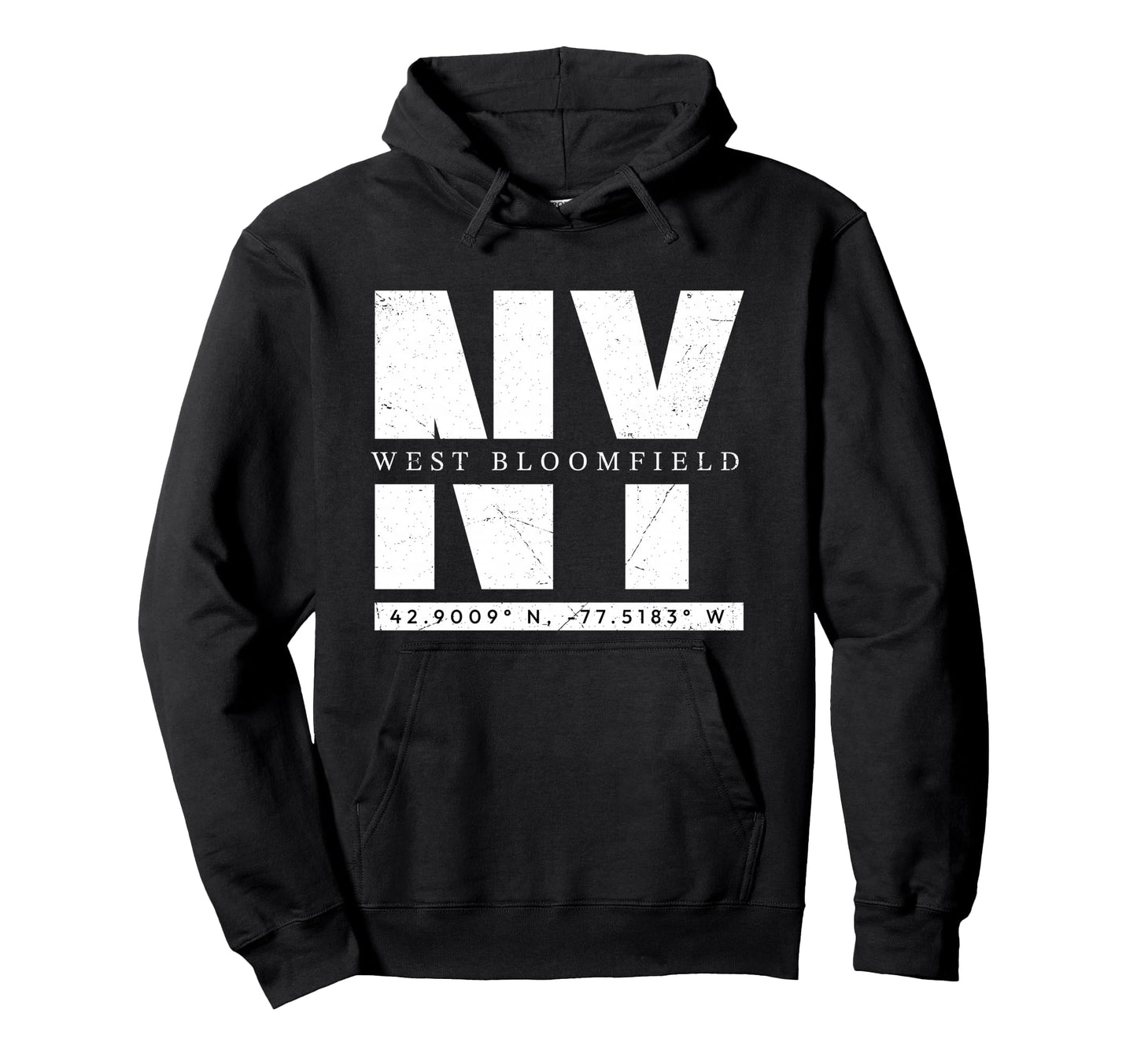 West Bloomfield Ny Urban Coordinates Hoodie - Streetwear Style Men Women - T-Shirt, Sweatshirt, Hoodie