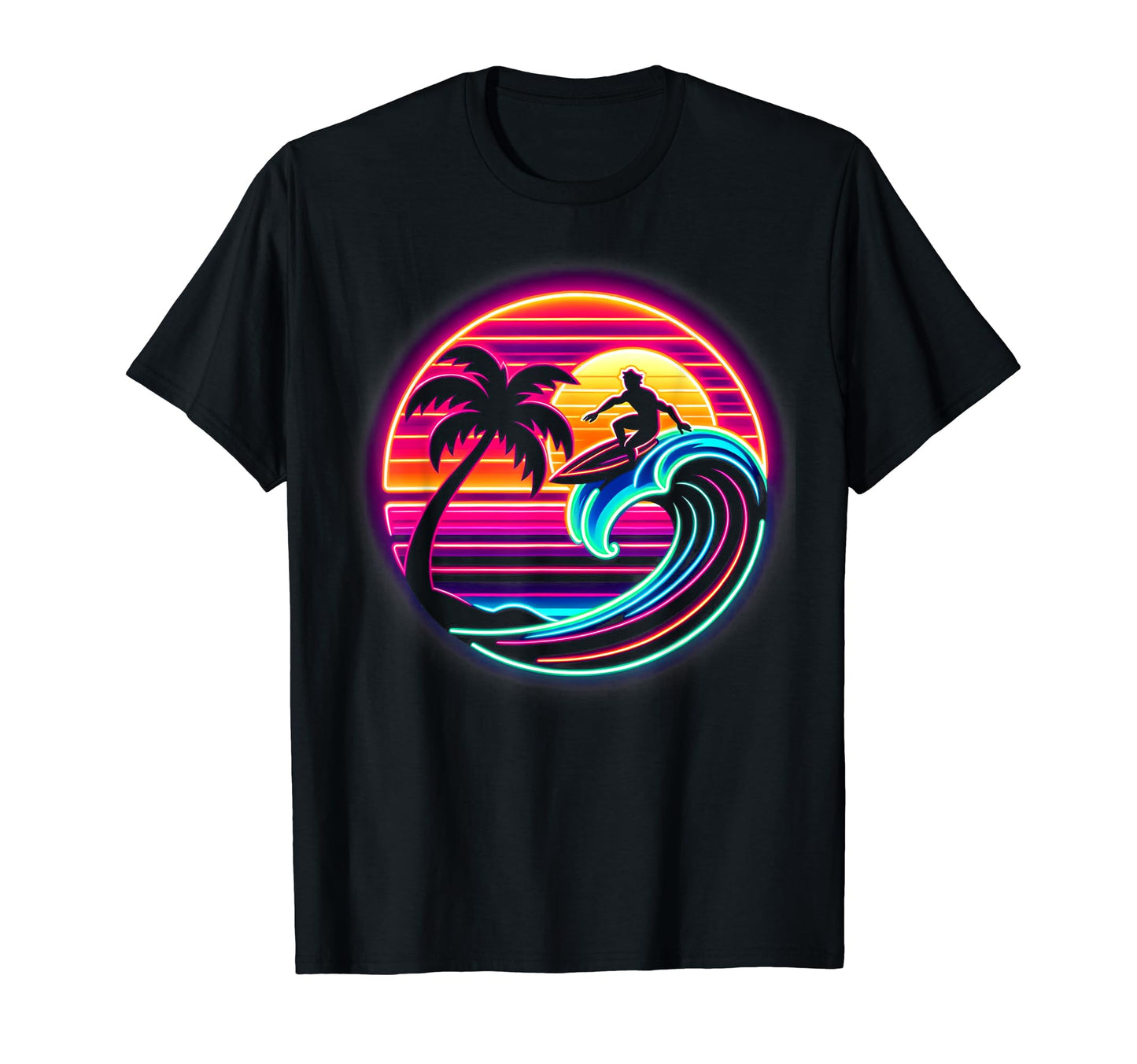 Surfer Vaporwave Aesthetic Palm Beach T-Shirt - Streetwear Style Unisex - T-Shirt, Sweatshirt, Hoodie