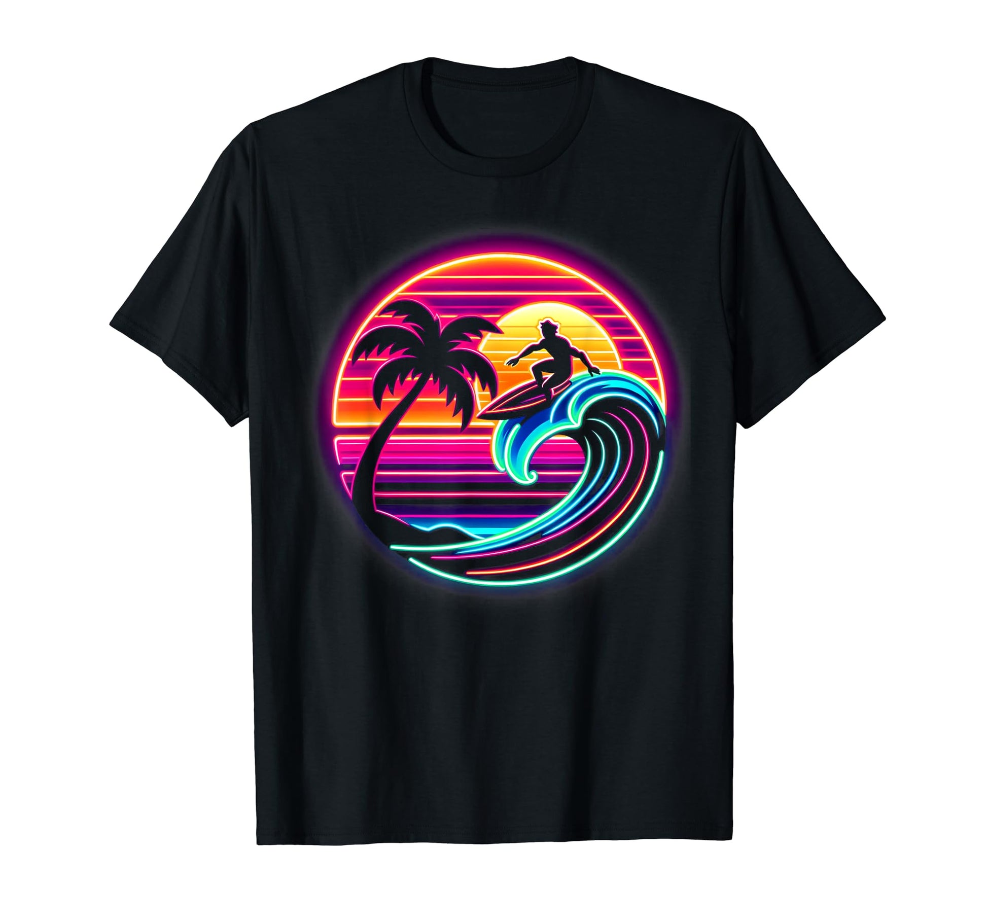 Surfer Vaporwave Aesthetic Palm Beach T-Shirt - Streetwear Style Unisex - T-Shirt, Sweatshirt, Hoodie