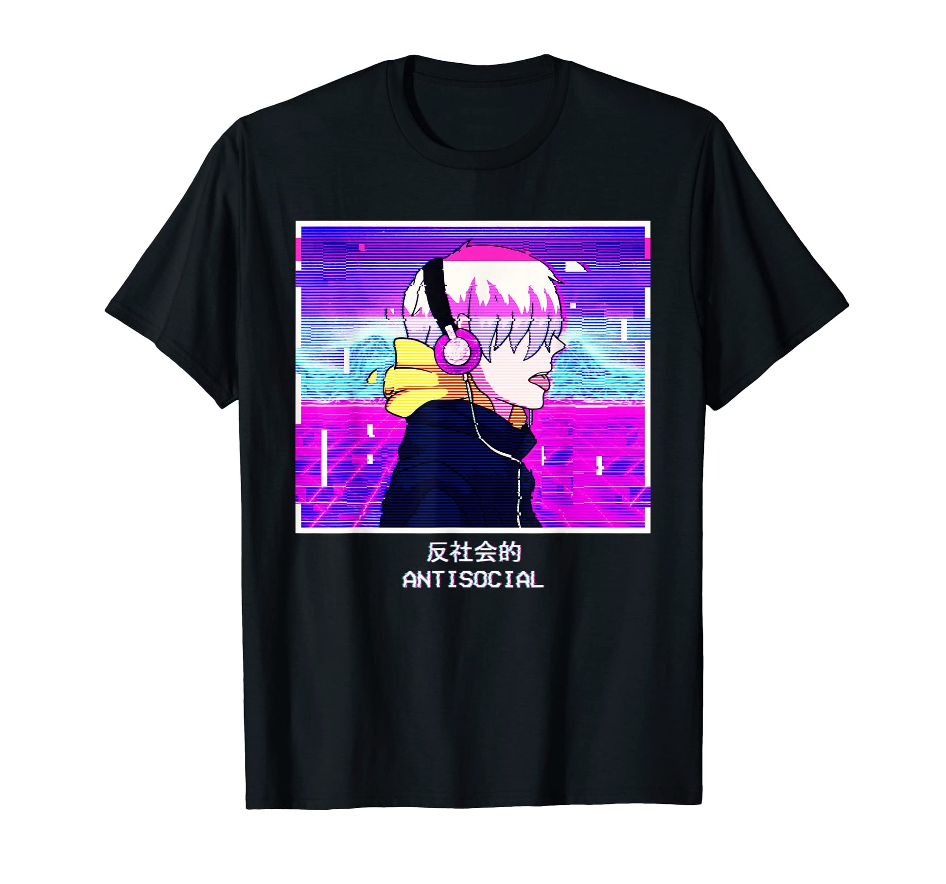 Antisocial Anime Japanese Vaporwave T-Shirt - Streetwear Style Unisex - T-Shirt, Sweatshirt, Hoodie