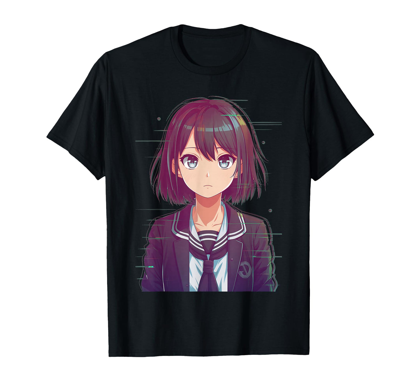 Sad Anime Waifu Japanese Aesthetic T-Shirt - Minimalist Print for Adults - T-Shirt, Sweatshirt, Hoodie