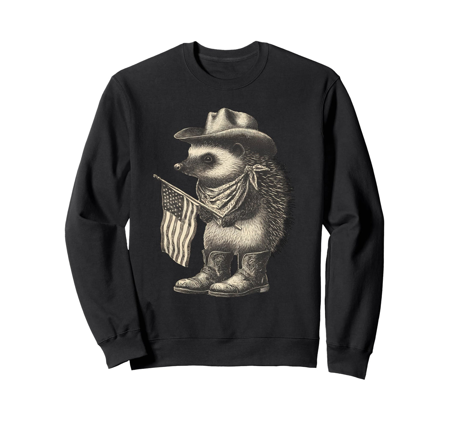 Hedgehog Cowboy Rodeo Cowgirl Sweatshirt - Fun Novelty Design Unisex - T-Shirt, Sweatshirt, Hoodie