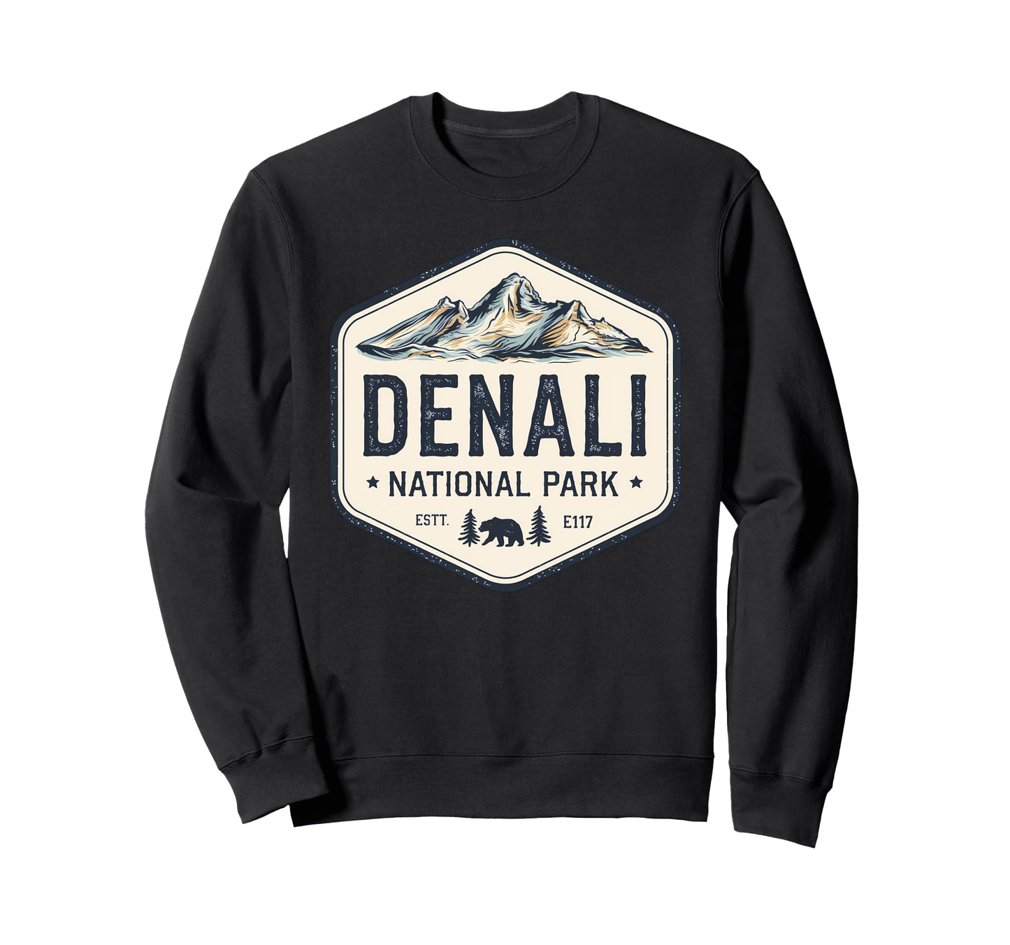 Denali Est 1917 Alaska National Park Sweatshirt - Trendy Graphic for Adults - T-Shirt, Sweatshirt, Hoodie