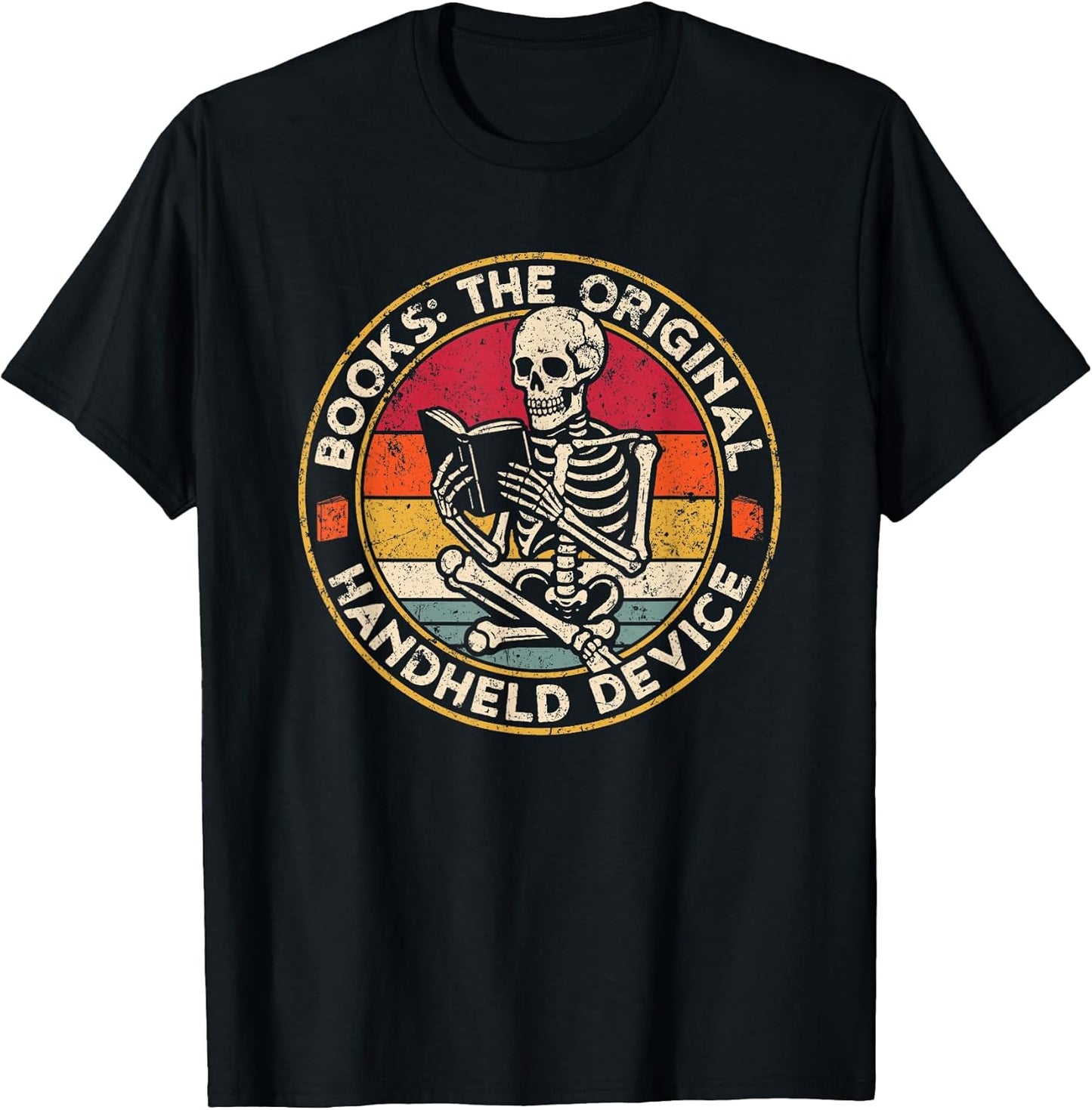 Book Lovers Skeleton Retro Merch. - Adult & Kids T-Shirts, Sweatshirts & Hoodies apparel design preview 1