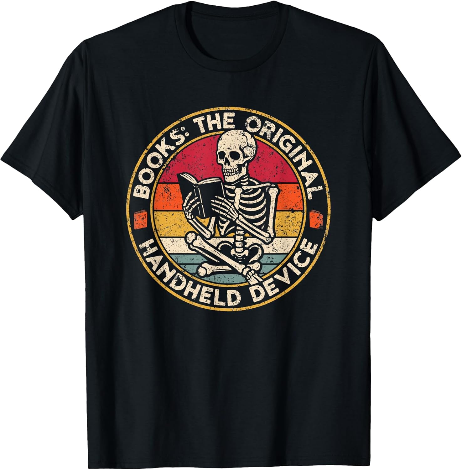 Book Lovers Skeleton Retro Merch. - Adult & Kids T-Shirts, Sweatshirts & Hoodies apparel design preview 1