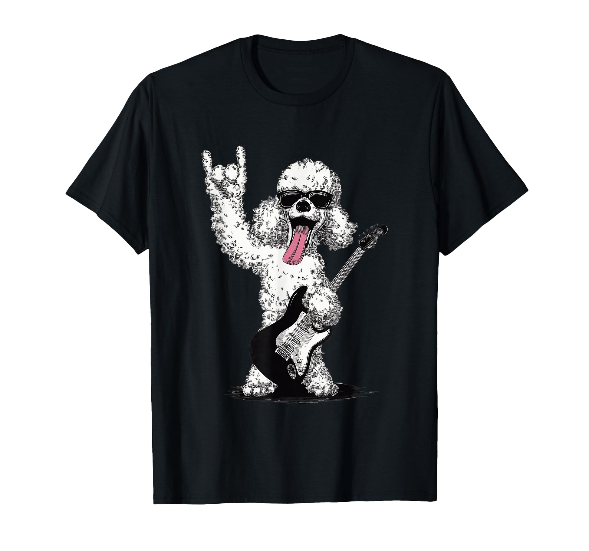 Rockstar Poodle Sunglasses Electric T-Shirt - Trendy Graphic Men Women - T-Shirt, Sweatshirt, Hoodie