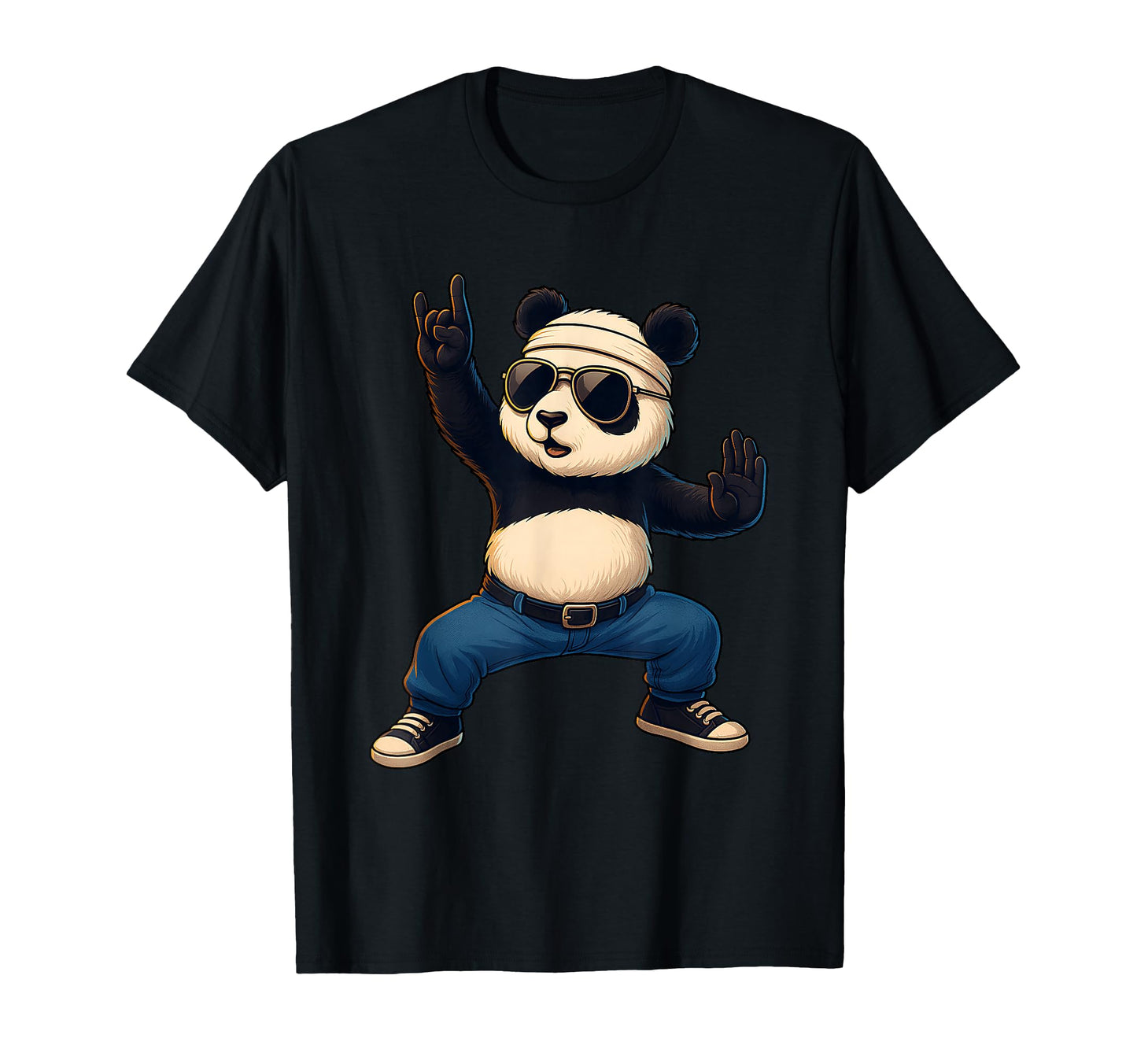 Panda Sunglasses Rock Music Funny Wild T-Shirt - Streetwear Style Unisex - T-Shirt, Sweatshirt, Hoodie