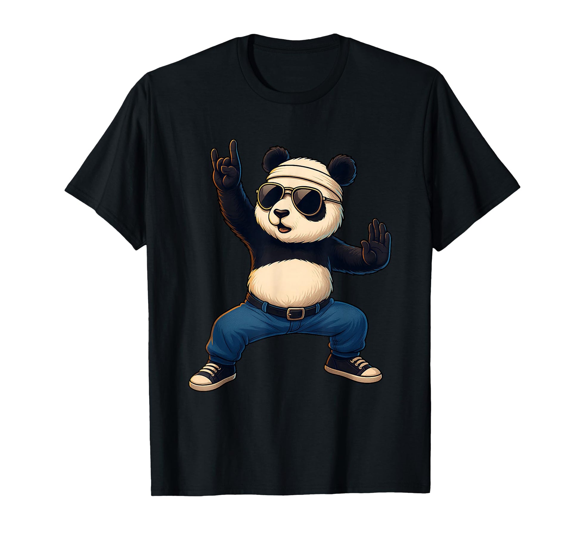 Panda Sunglasses Rock Music Funny Wild T-Shirt - Streetwear Style Unisex - T-Shirt, Sweatshirt, Hoodie