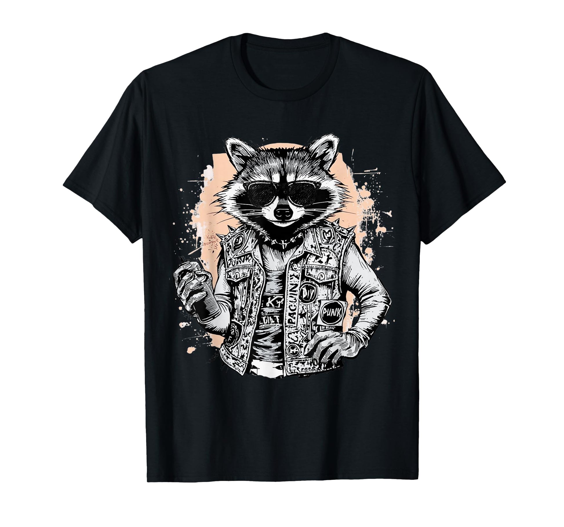 Grunge Rock Trash Panda Punk Raccoon T-Shirt - Graphic Print Unisex - T-Shirt, Sweatshirt, Hoodie