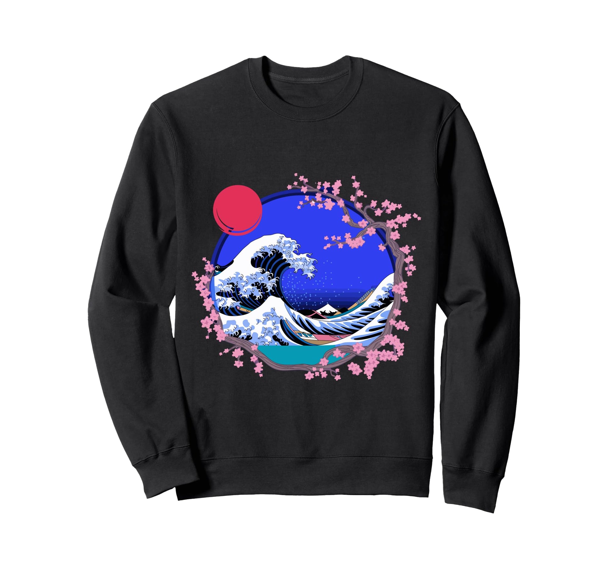 Big Wave Vaporwave Aesthetic 80S Sweatshirt - Custom Art Print Men Women - T-Shirt, Sweatshirt, Hoodie