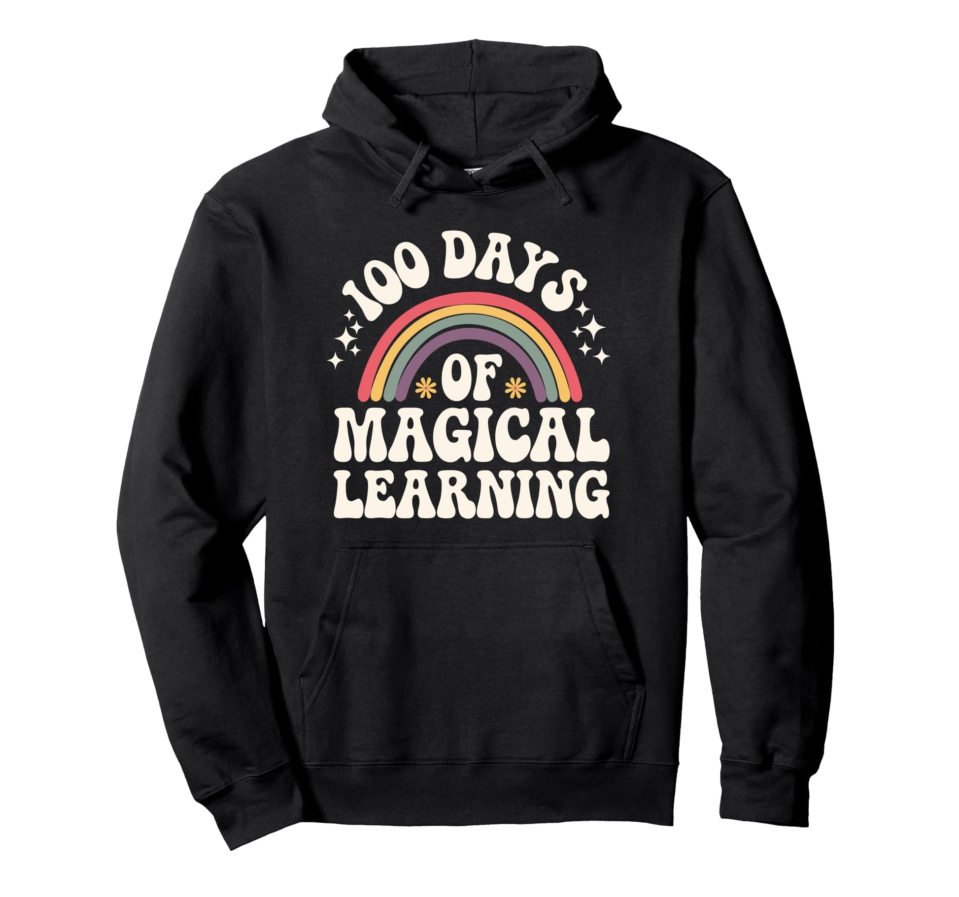 100 Days Magical Learning Rainbow Hoodie - Casual Everyday Wear Unisex - T-Shirt, Sweatshirt, Hoodie