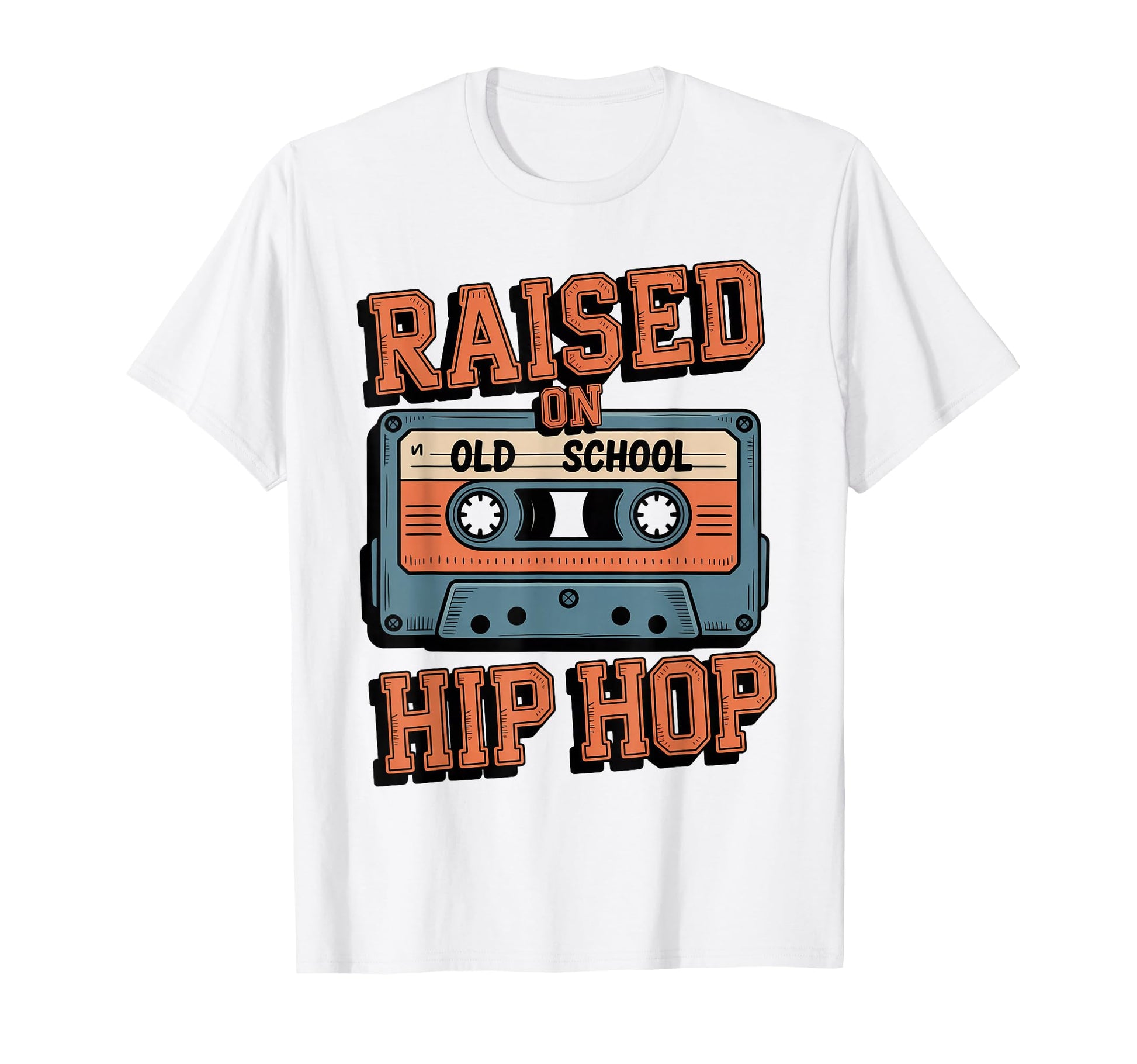 Raised Old School Hip Hop Cassette T-Shirt - Trendy Graphic for Adults - T-Shirt, Sweatshirt, Hoodie