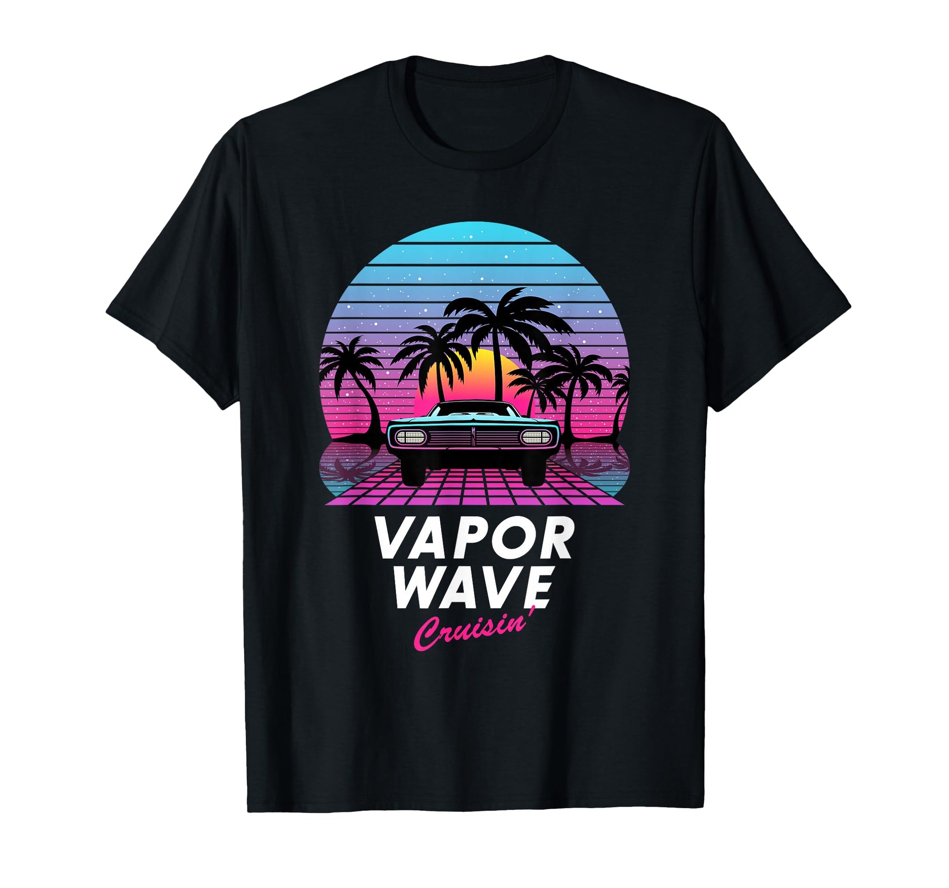 Sunset Vaporwave Cruisin Aesthetic T-Shirt - Graphic Print for Adults - T-Shirt, Sweatshirt, Hoodie