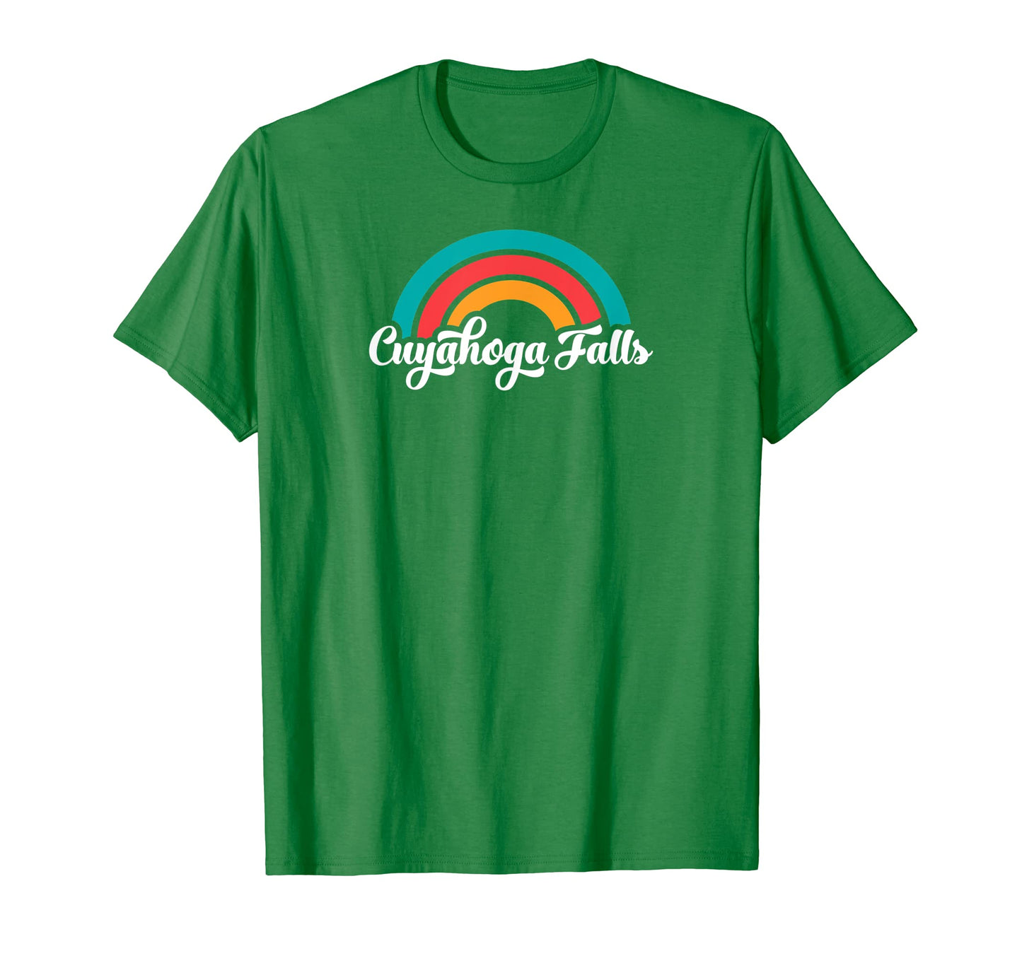 Cuyahoga Falls Oh Script Rainbow T-Shirt - Unique Graphic Unisex - T-Shirt, Sweatshirt, Hoodie