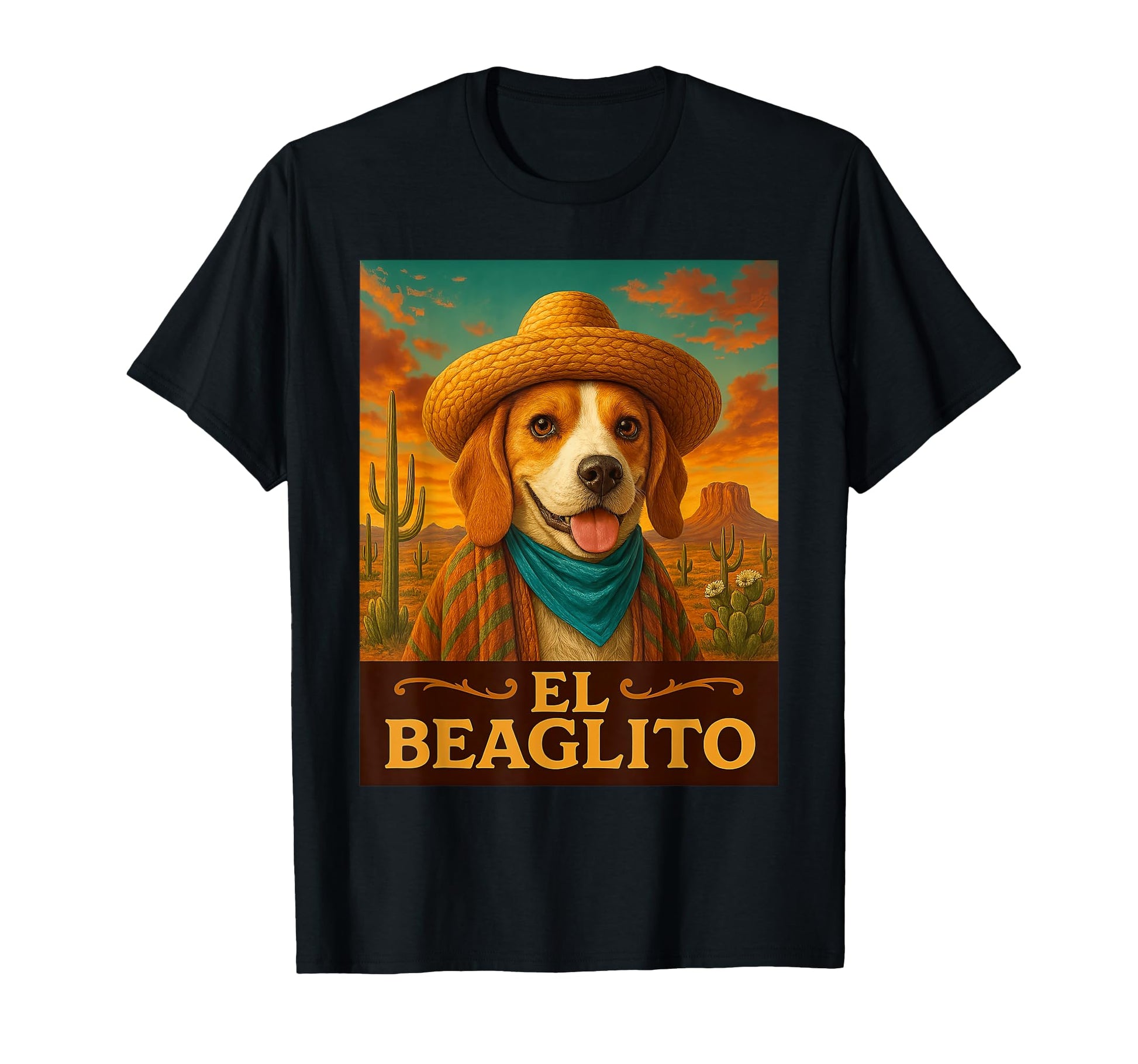 Beagle El Beaglito Wild West T-Shirt - Casual Everyday Wear for Adults - T-Shirt, Sweatshirt, Hoodie