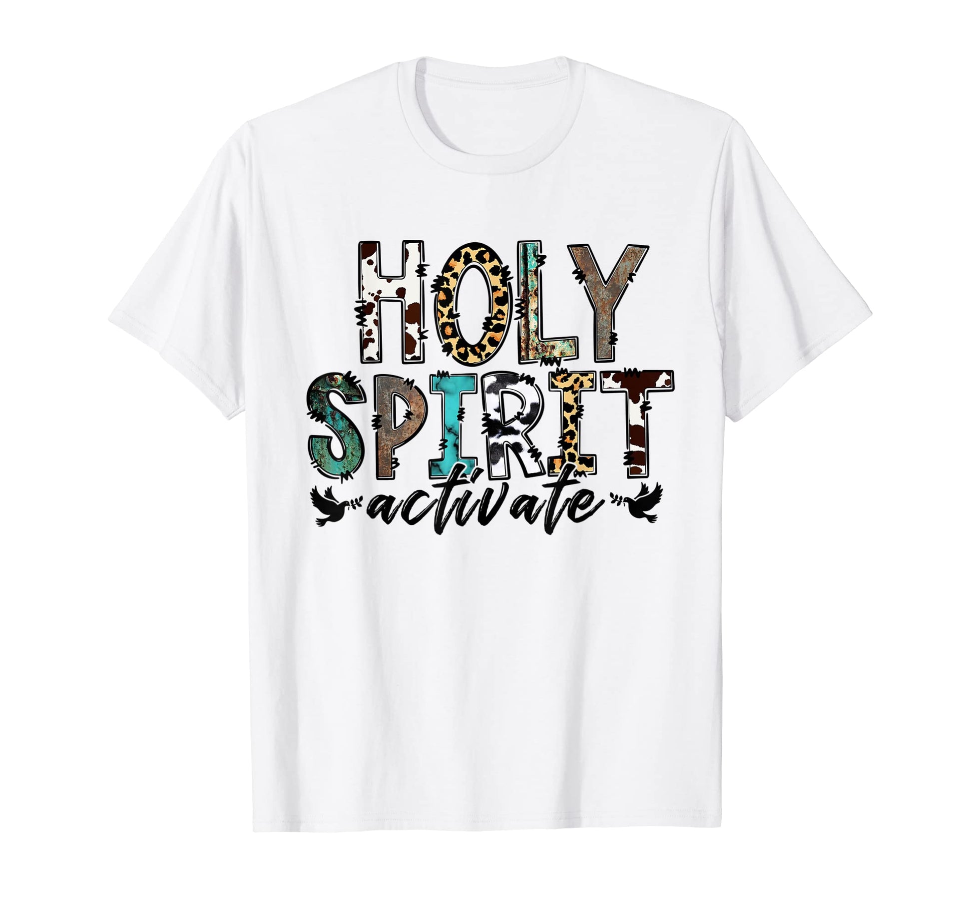 Leopard Holy Spirit Activate Cowboy Rodeo T-Shirt - Graphic Print Unisex - T-Shirt, Sweatshirt, Hoodie