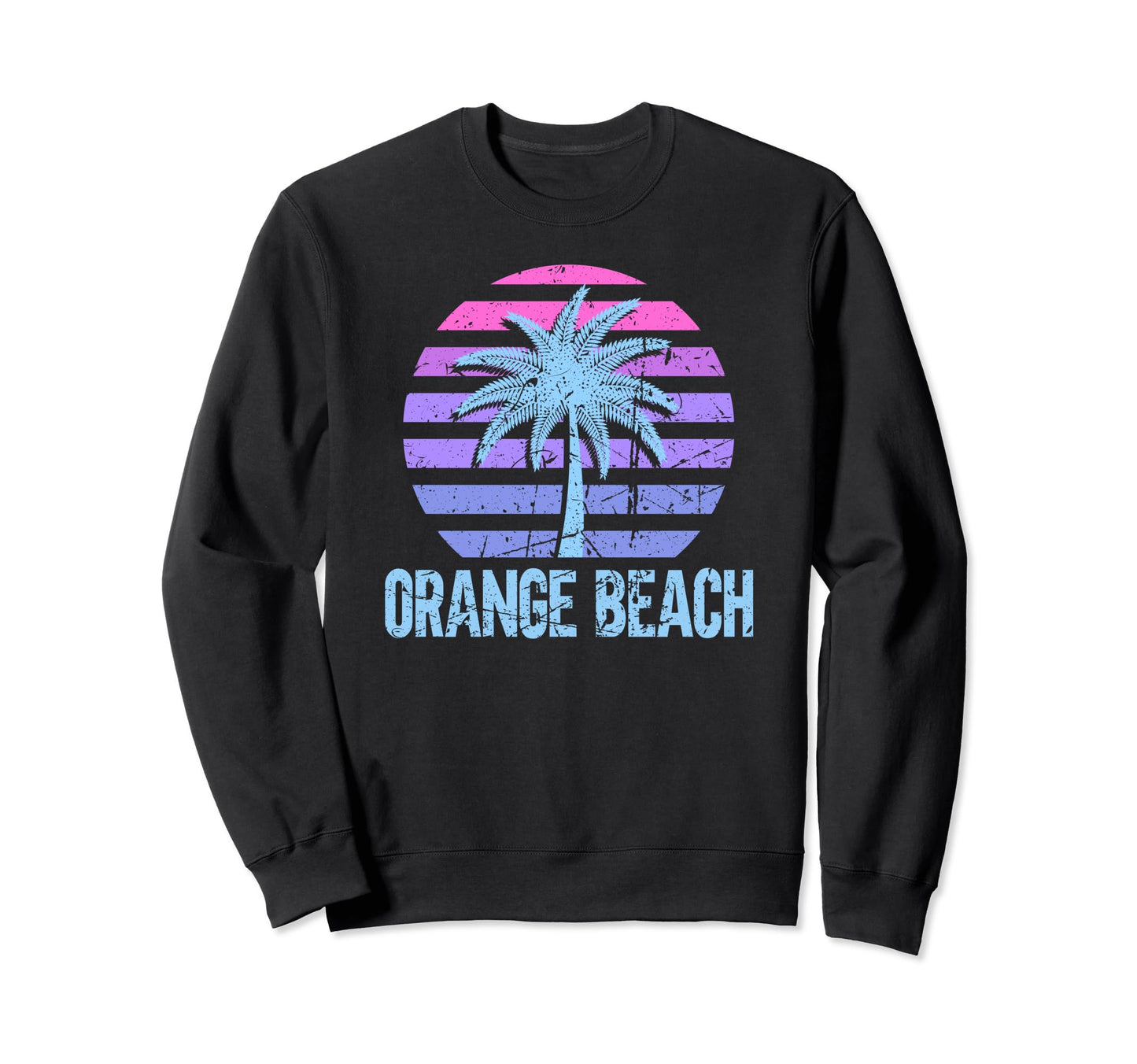 Orange Beach Vacation Vaporwave Sweatshirt - Aesthetic Graphic for Adults - T-Shirt, Sweatshirt, Hoodie