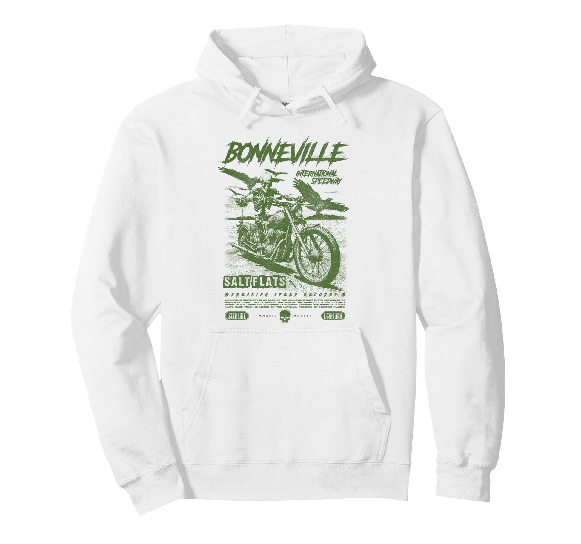 Bonneville Salt Flats Motorcycle Racing Hoodie - Trendy Graphic for Adults - T-Shirt, Sweatshirt, Hoodie