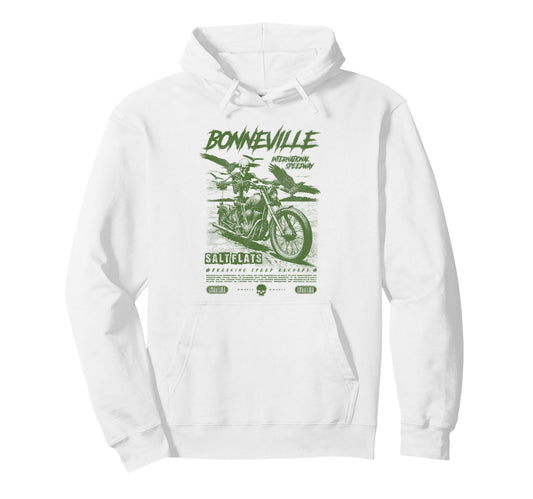 Bonneville Salt Flats Motorcycle Racing Hoodie - Trendy Graphic for Adults - T-Shirt, Sweatshirt, Hoodie
