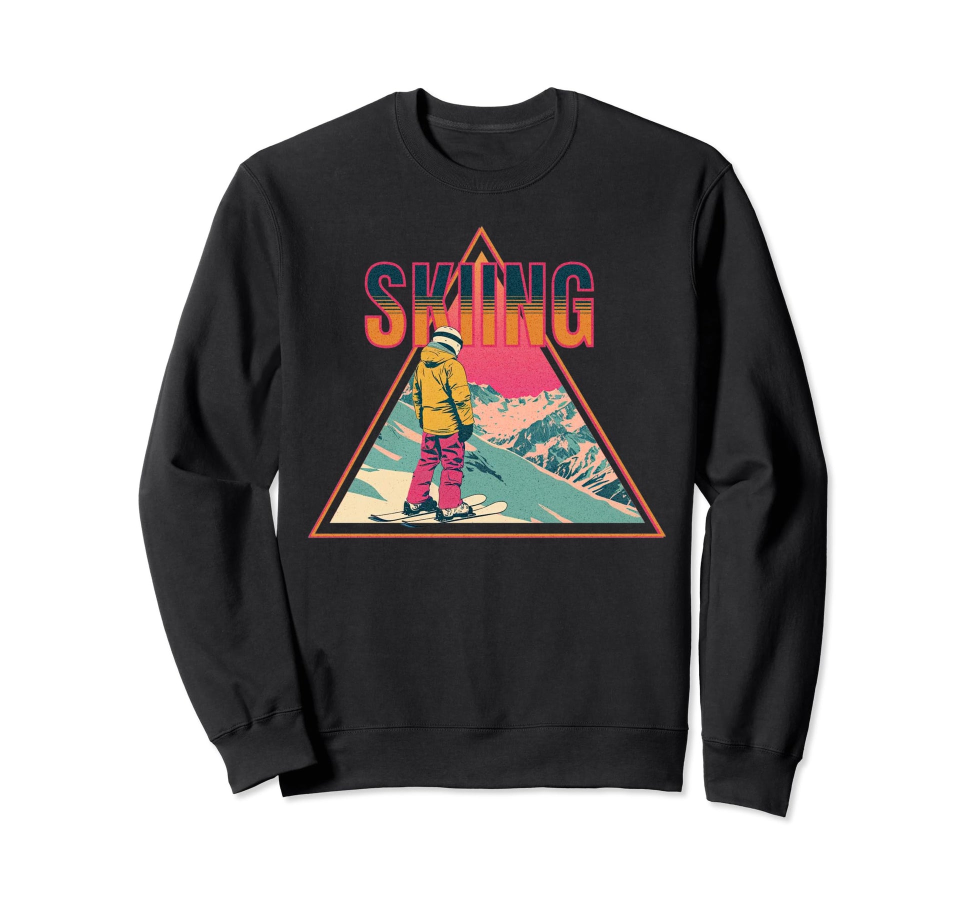 Skiing Mountain Winter Ski Sweatshirt - Aesthetic Graphic Men Women - T-Shirt, Sweatshirt, Hoodie