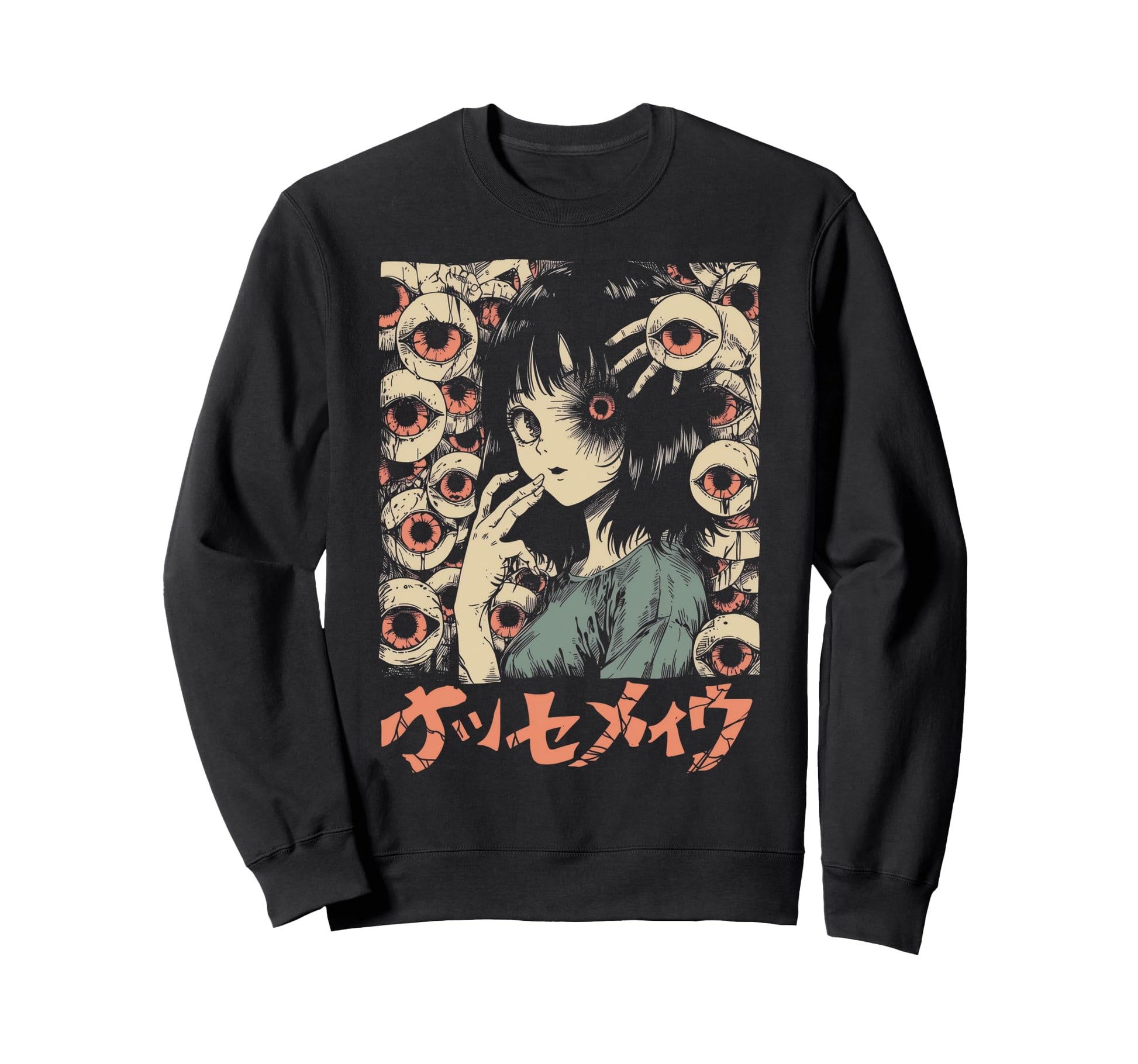 Goth Grunge Demon Anime Waifu Sweatshirt - Fun Novelty Design for Adults - T-Shirt, Sweatshirt, Hoodie